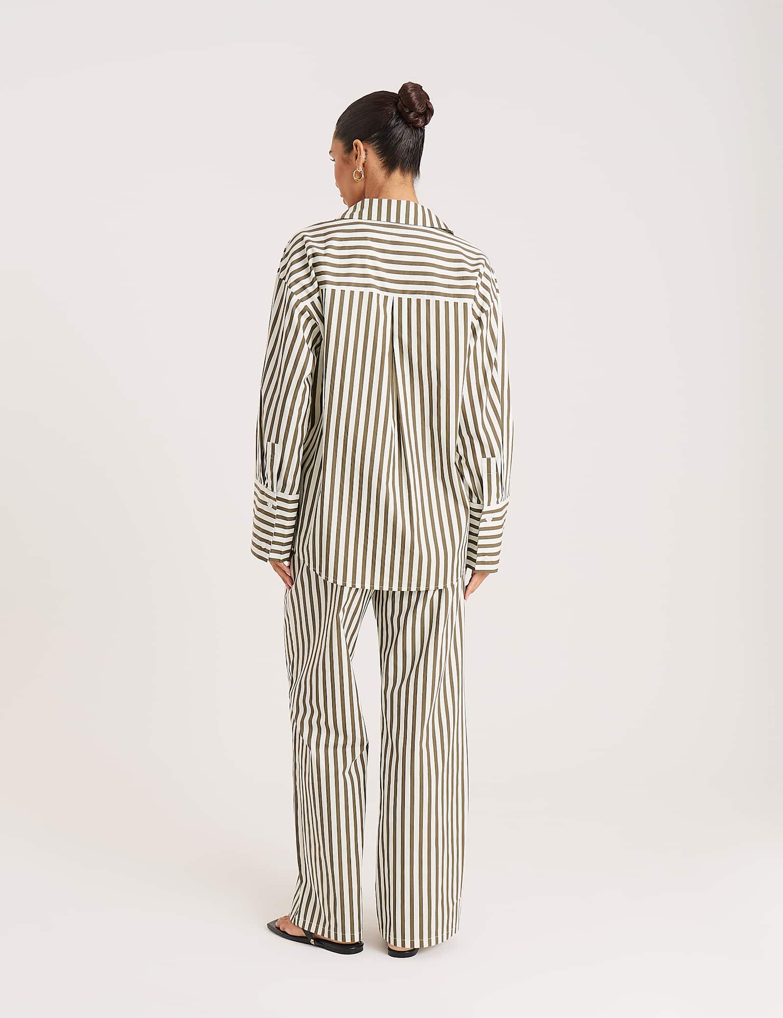 Pure Cotton Jessie Striped Wide Leg Trousers - image 4