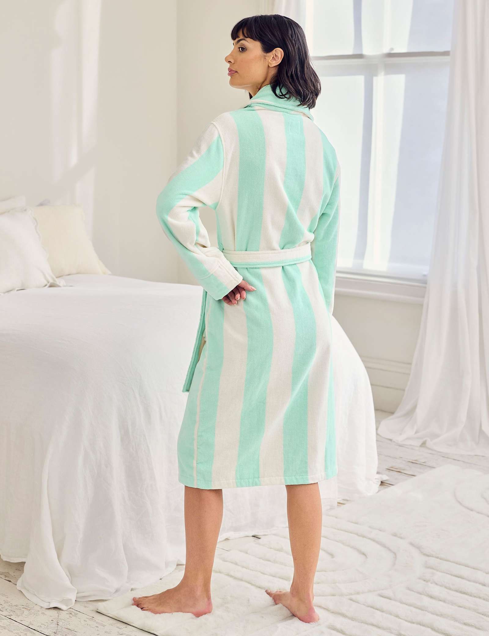 Pure Cotton Towelling Stripe Dressing Gown - image 4