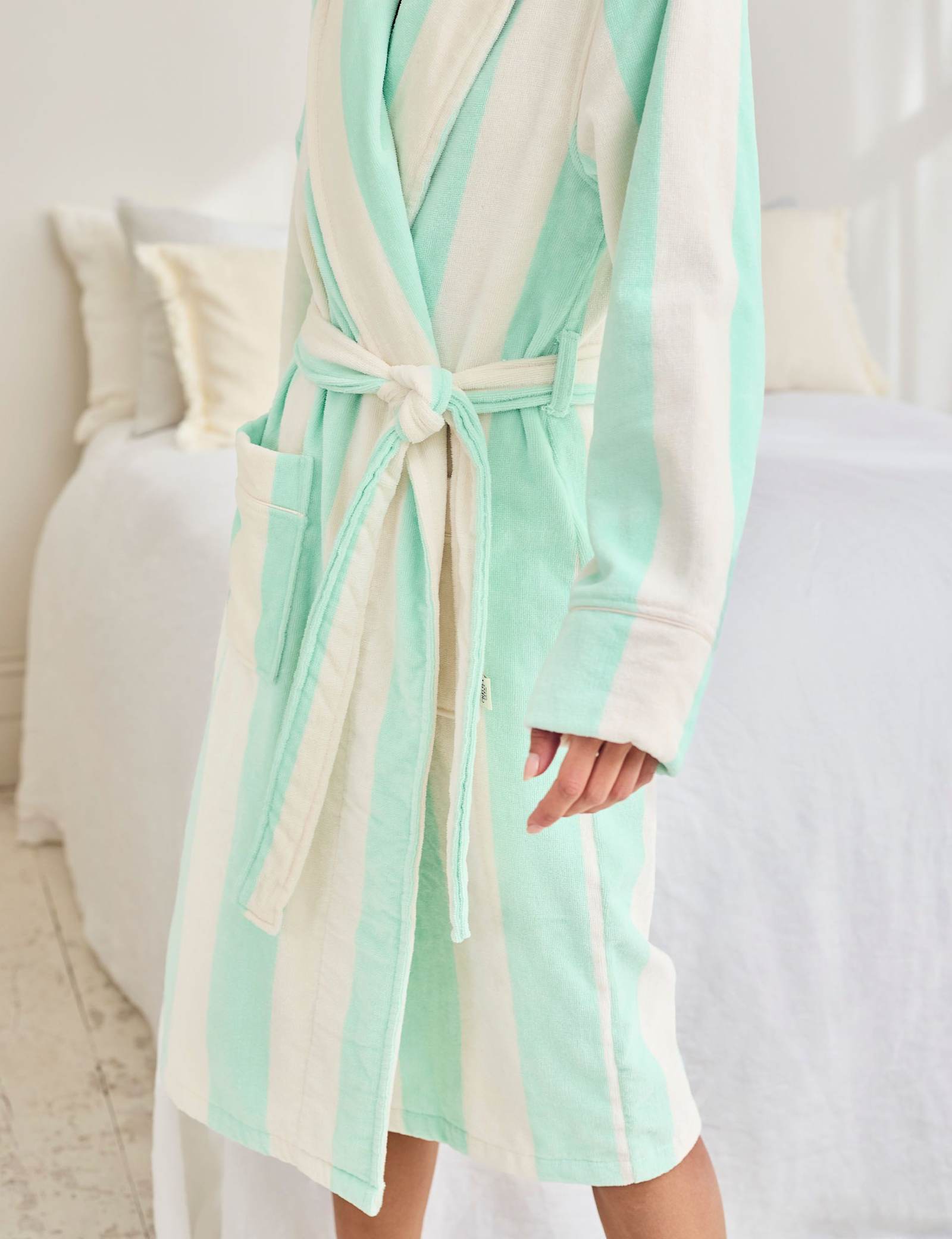 Pure Cotton Towelling Stripe Dressing Gown - image 2
