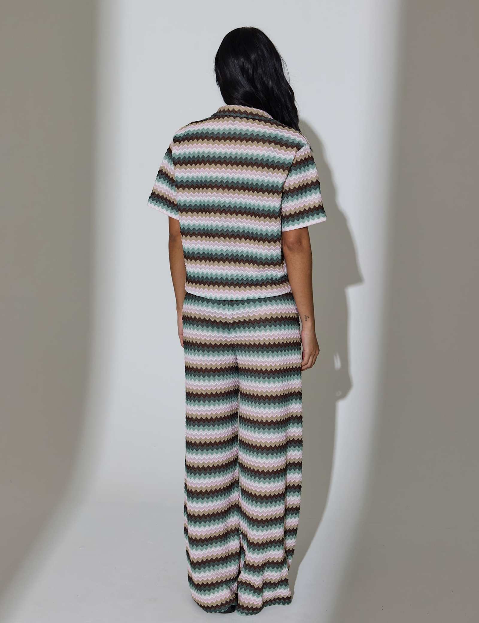 Striped Relaxed Knitted Beach Shirt - image 3