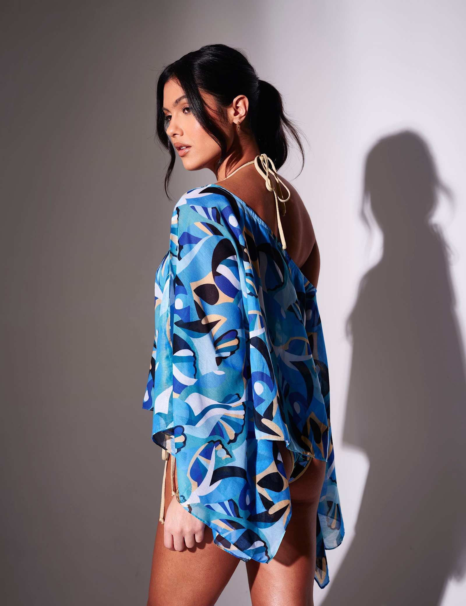 Printed Beach Cover Up Poncho - image 2