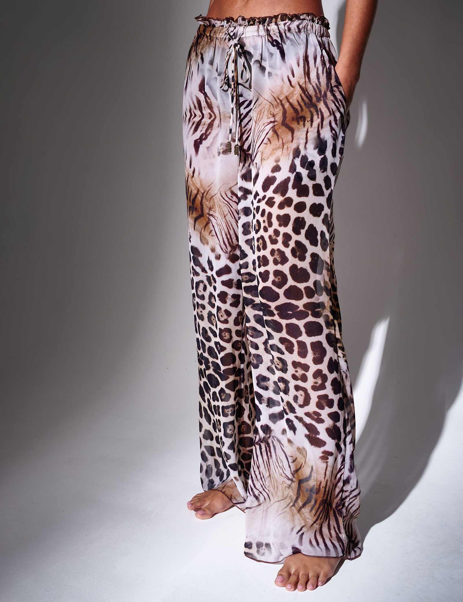 Leopard Print Beach Trousers - image 4