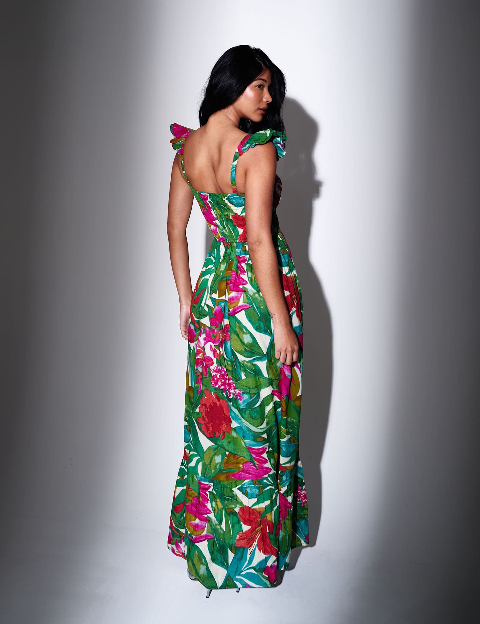 Pure Cotton Floral Square Neck Maxi Dress - image 4