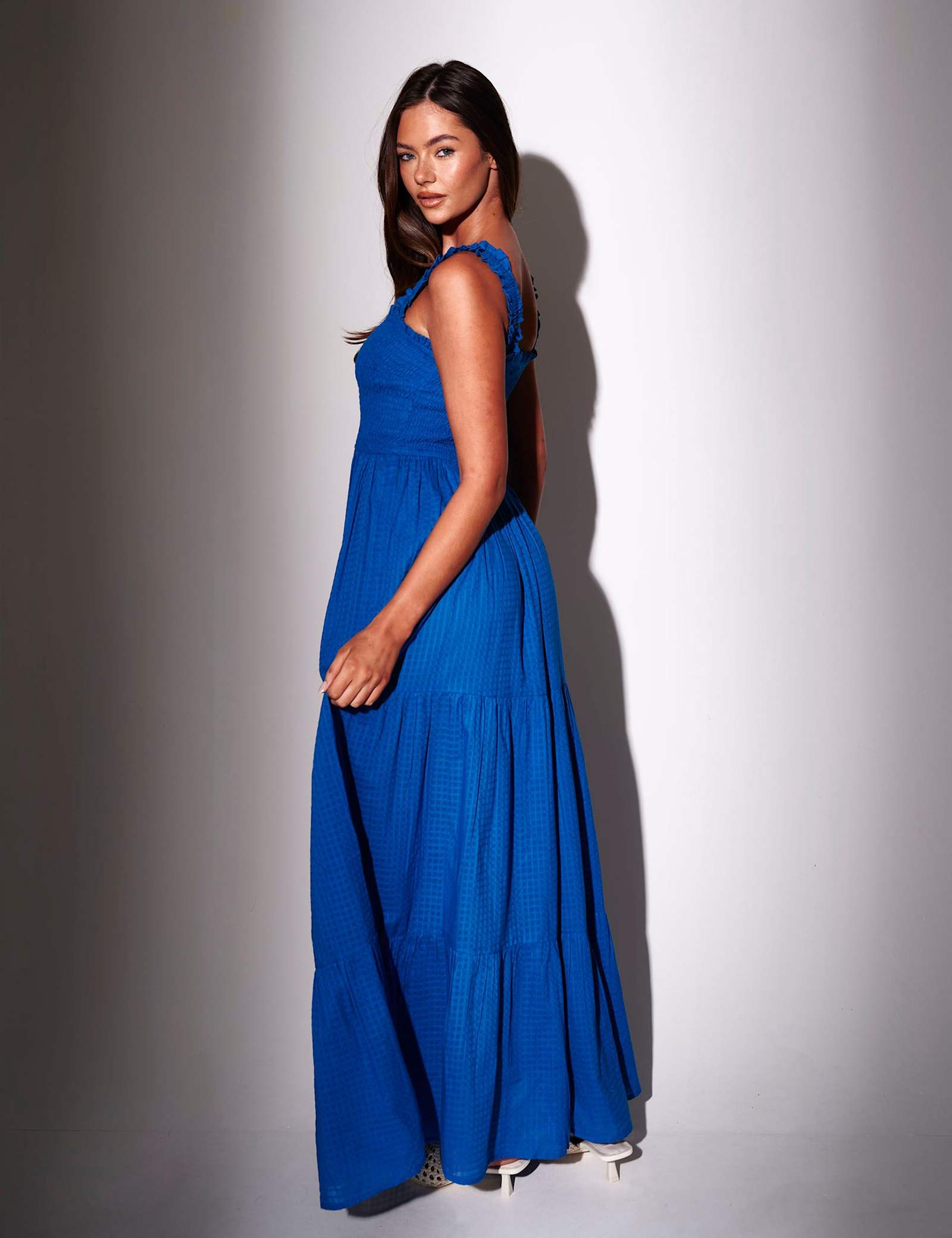 Pure Cotton Square Neck Tiered Maxi Dress - image 4