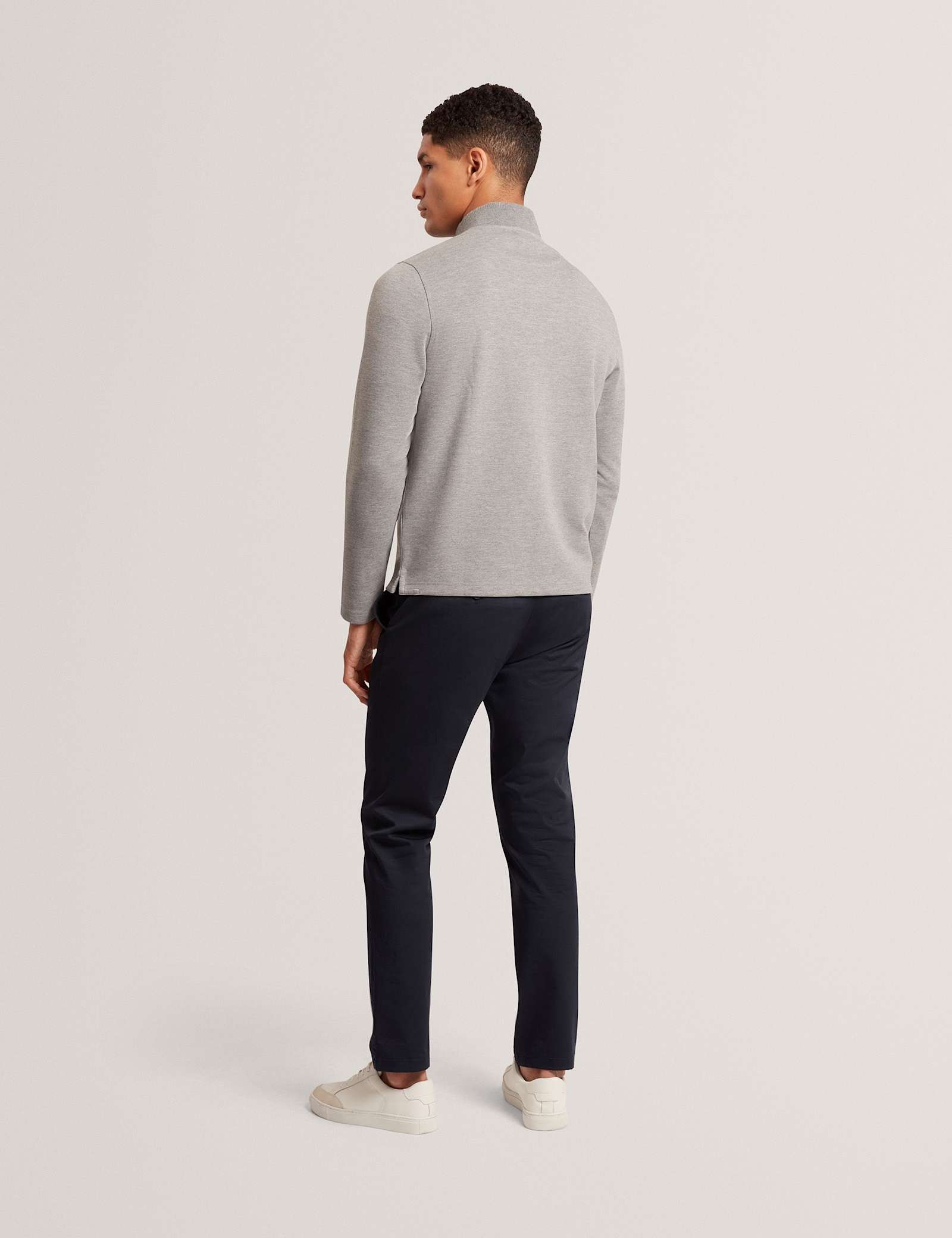 Cotton Rich Honeycomb Trim Half Zip Sweatshirt - image 5