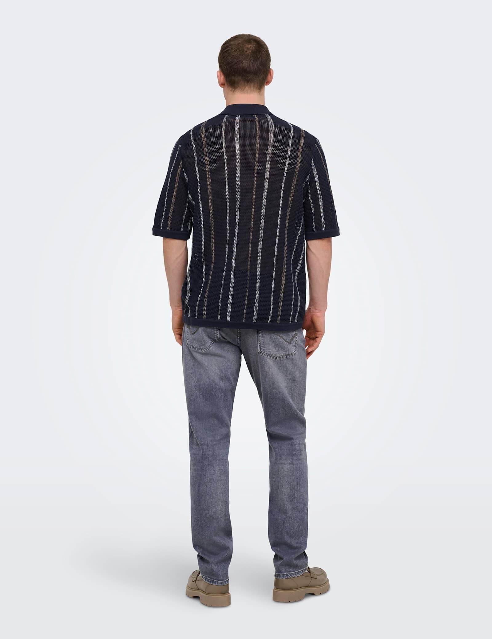 Pure Cotton Striped Knitted Shirt - image 3