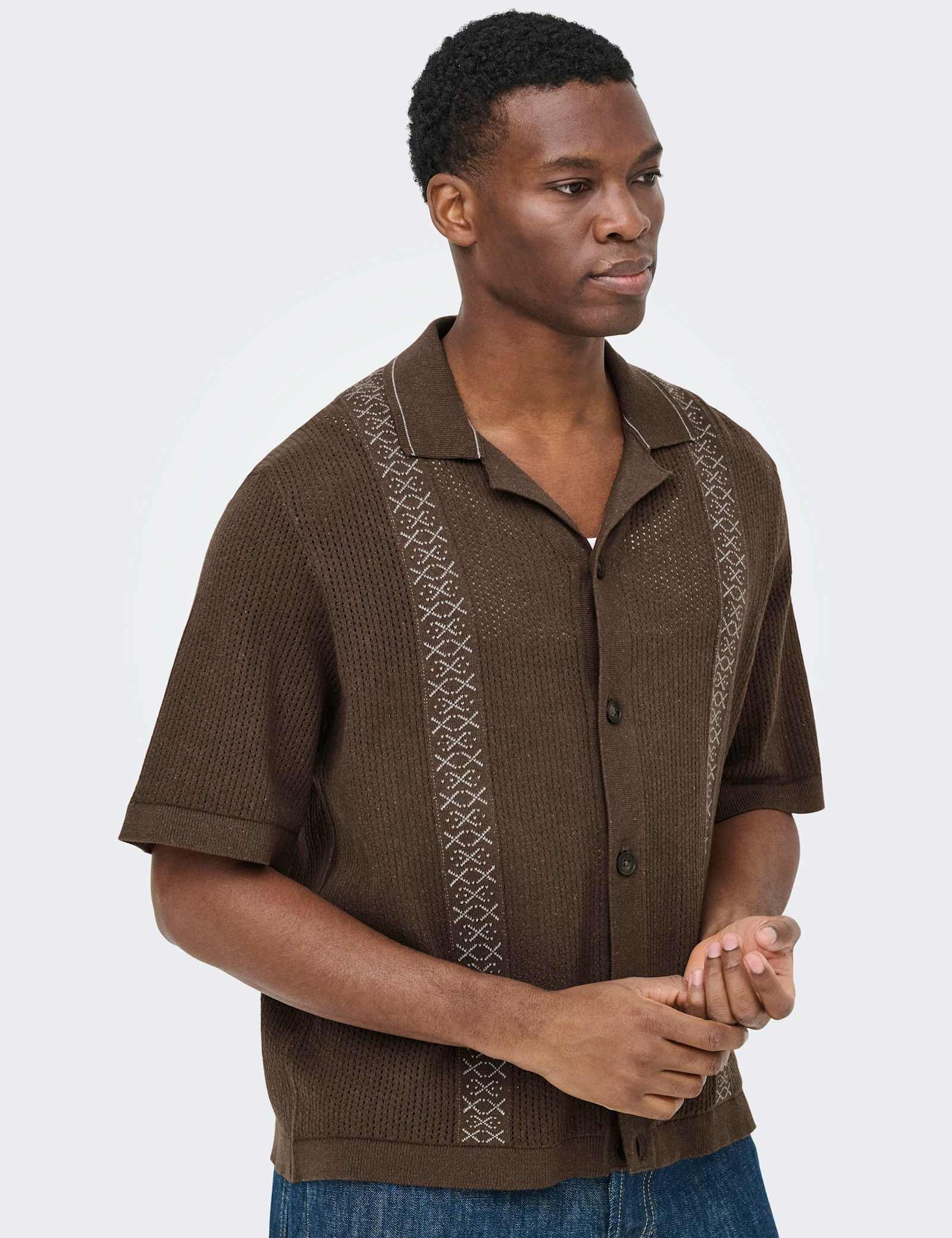 Cotton Rich Textured Knitted Polo Shirt - image 5
