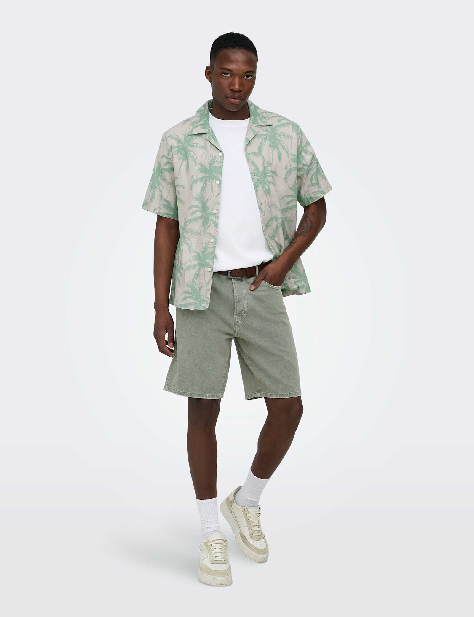 Straight Fit Pure Cotton Denim Shorts - image 1