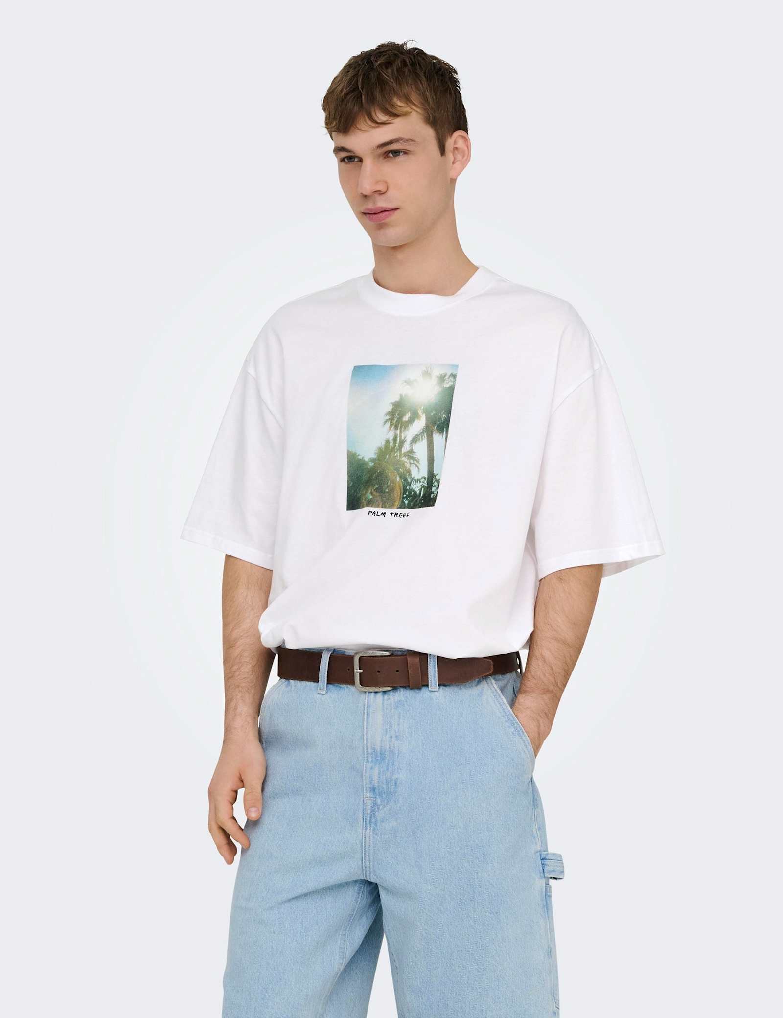Oversized Pure Cotton Crew Neck T-Shirt - image 1
