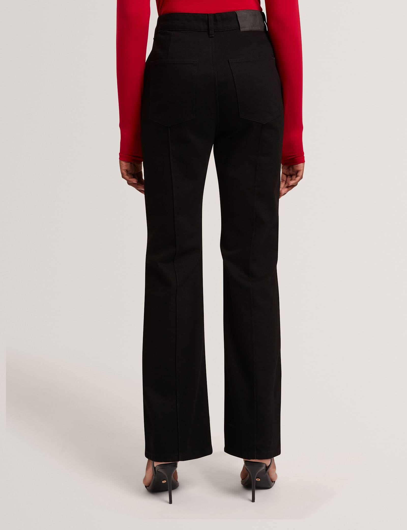 High Waisted Pintuck Flared Jeans - image 5