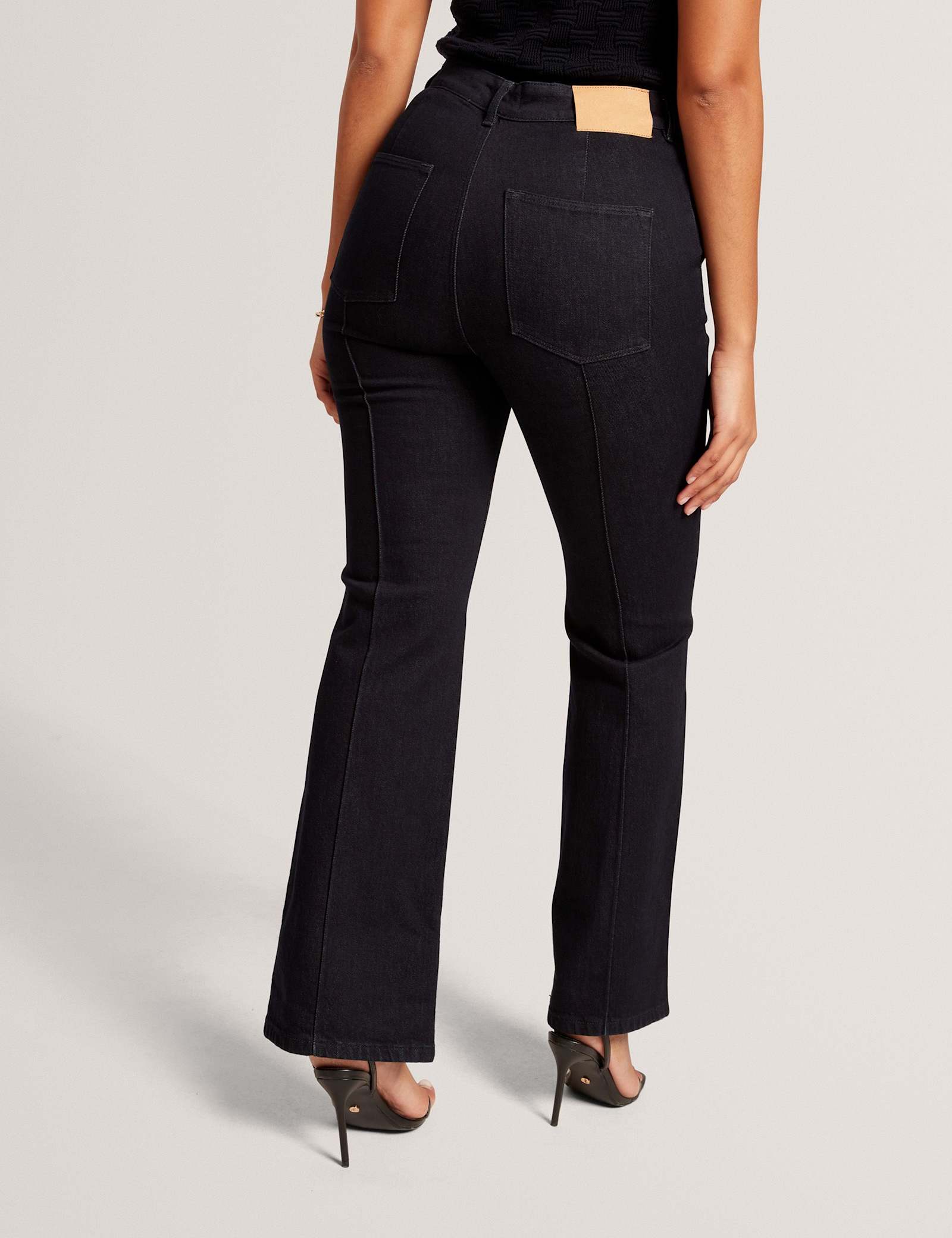 High Waisted Pintuck Flared Jeans - image 4