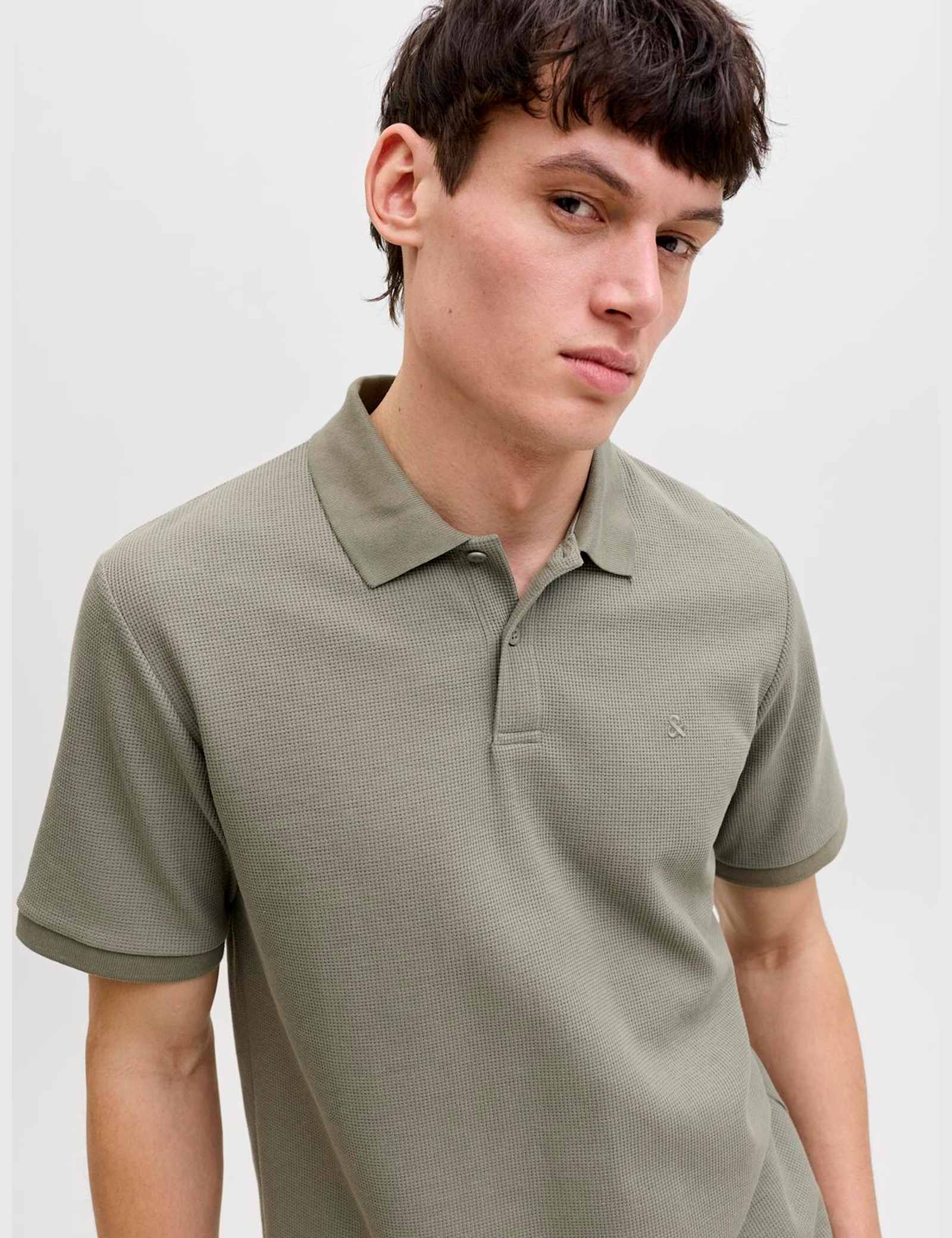 Cotton Blend Textured Polo Shirt - image 3