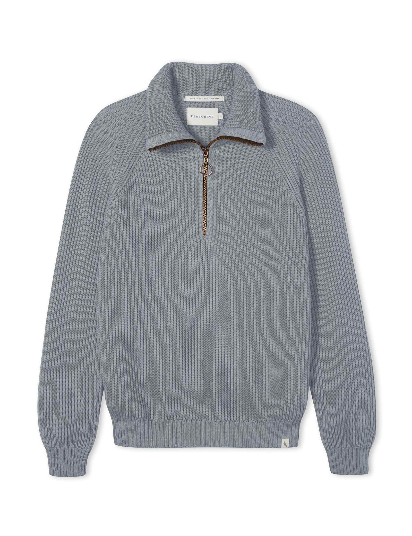 Pure Cotton Ribbed Quarter Zip Jumper - image 2