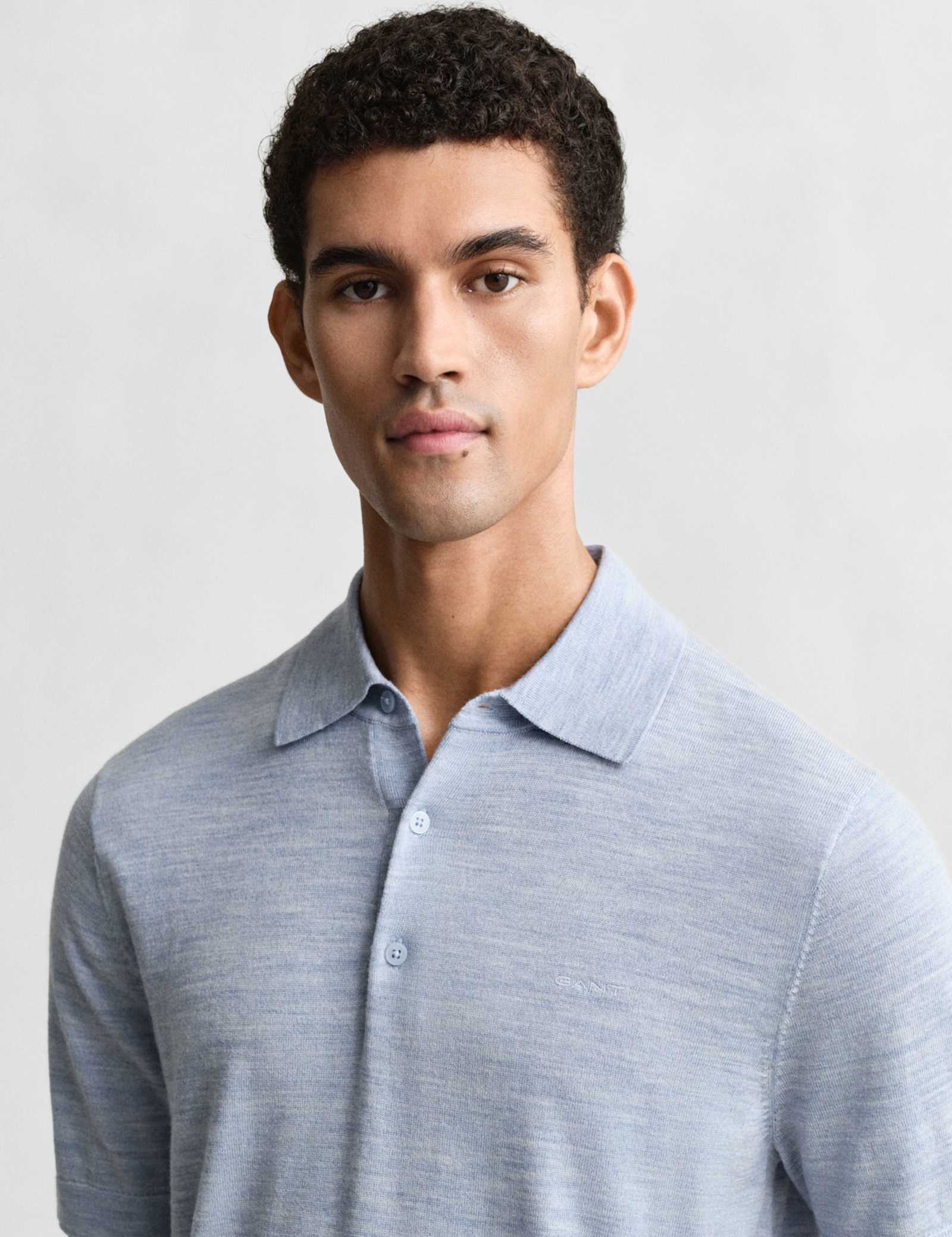 Extra Fine Merino Wool Knitted Polo Shirt - image 3