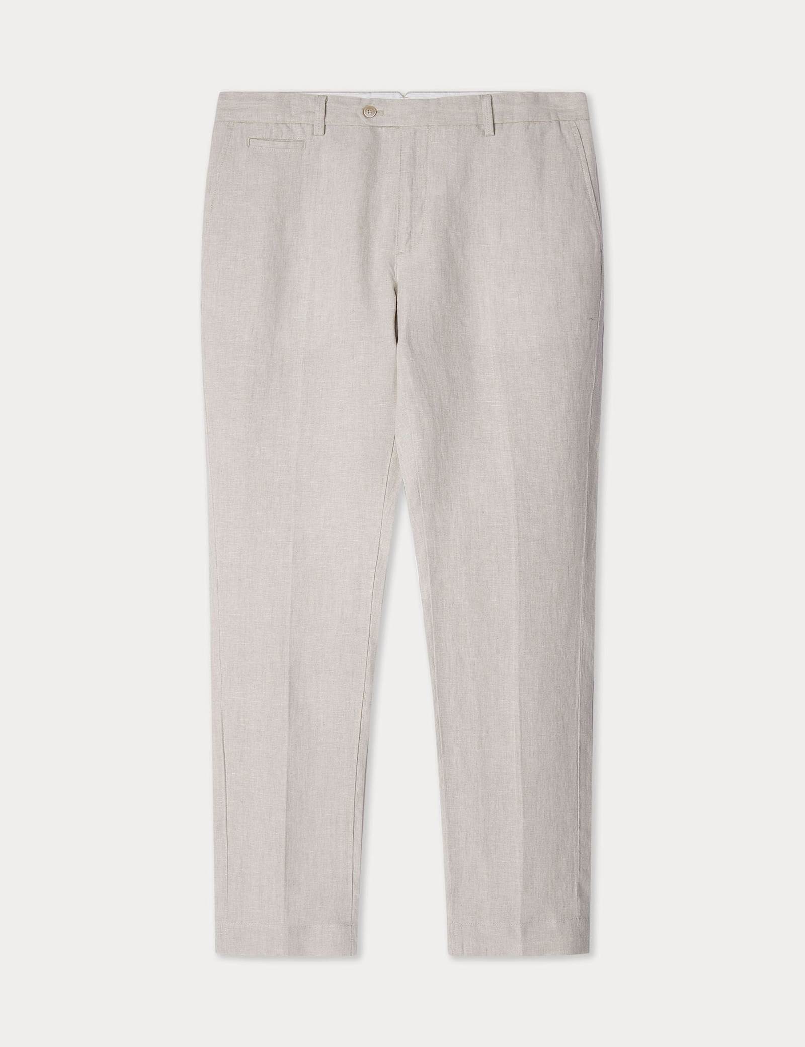 Slim Fit Pure Linen Lightweight Trousers - image 1