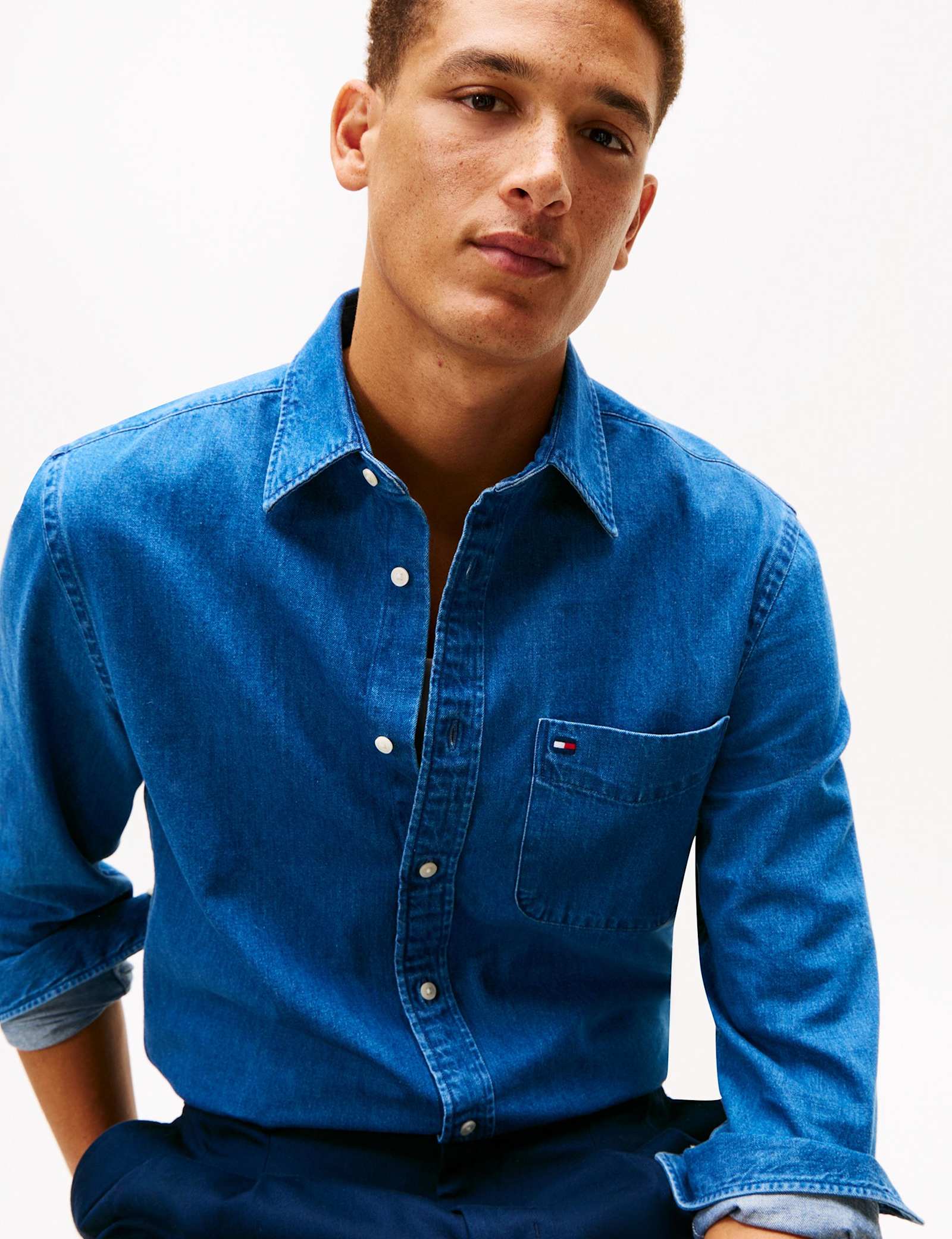 Regular Fit Pure Cotton Denim Shirt - image 3