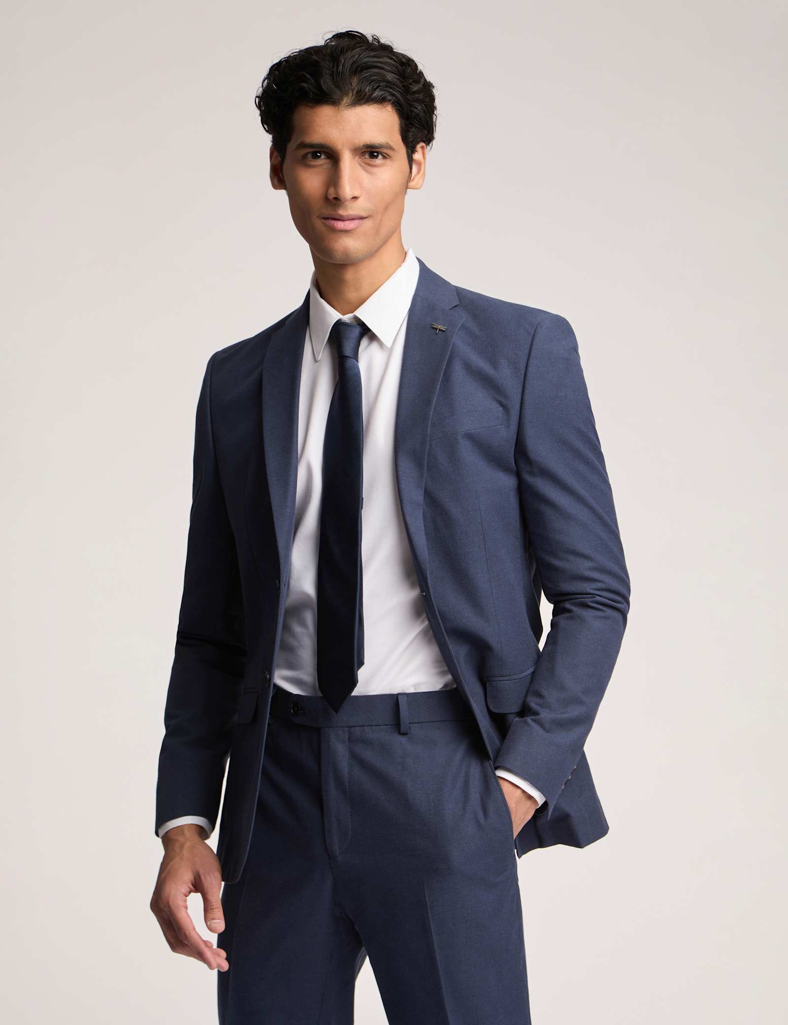 Slim Fit Linen Blend Suit Jacket - image 1