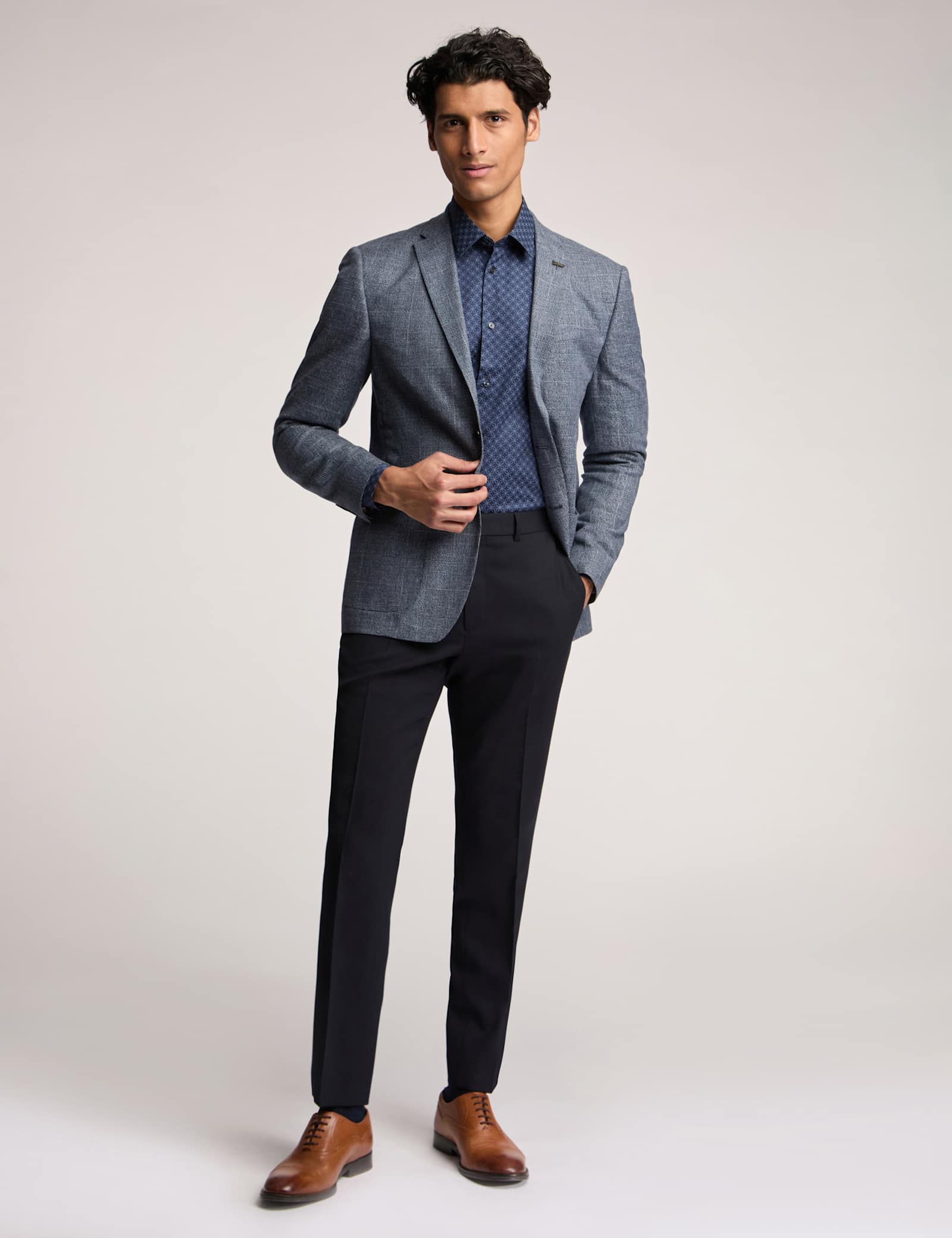 Slim Fit Check Suit Jacket - image 5
