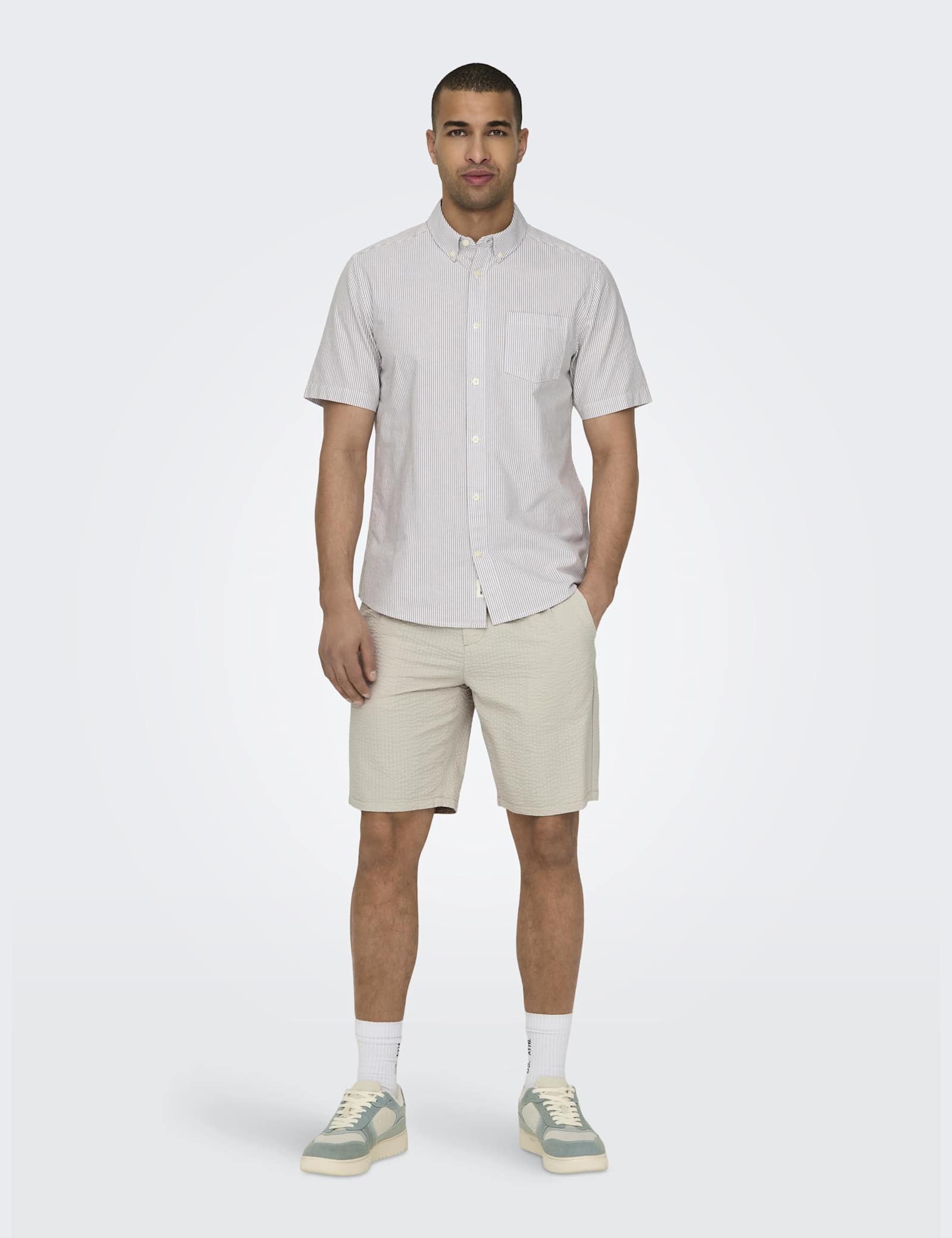 Seersucker Drawstring Shorts - image 4