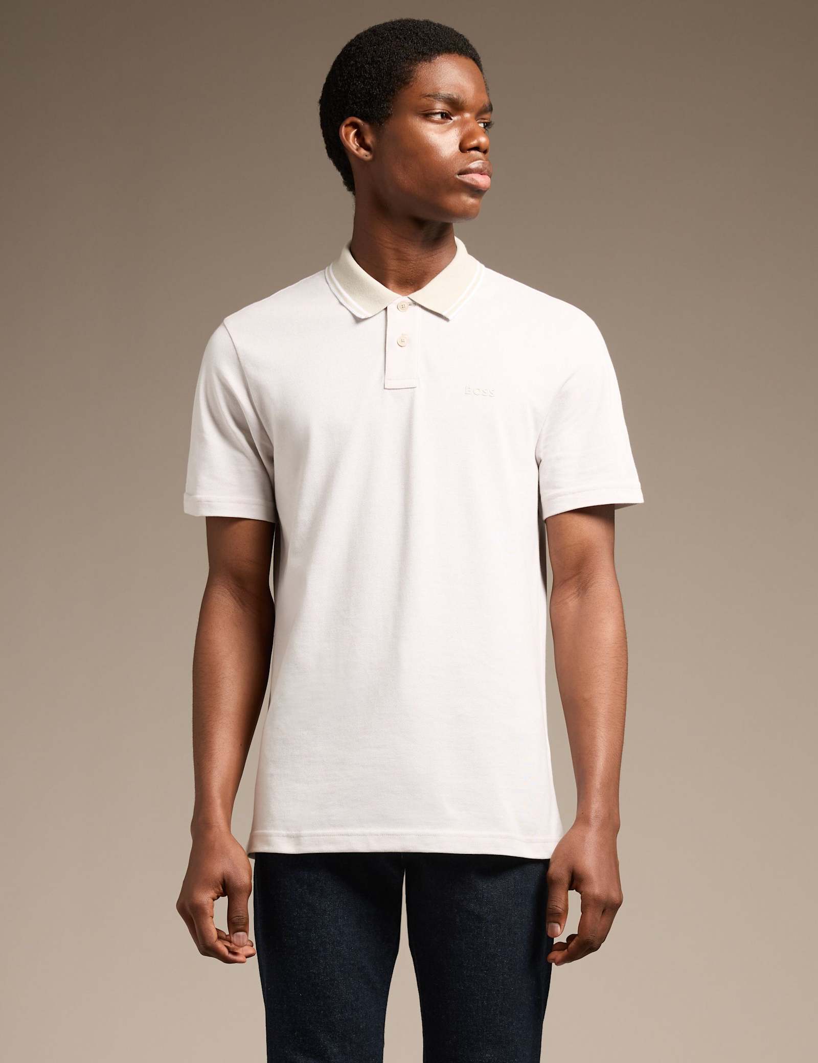 PeoxfordNew Pure Cotton Pique Tipped Collar Polo Shirt - image 2