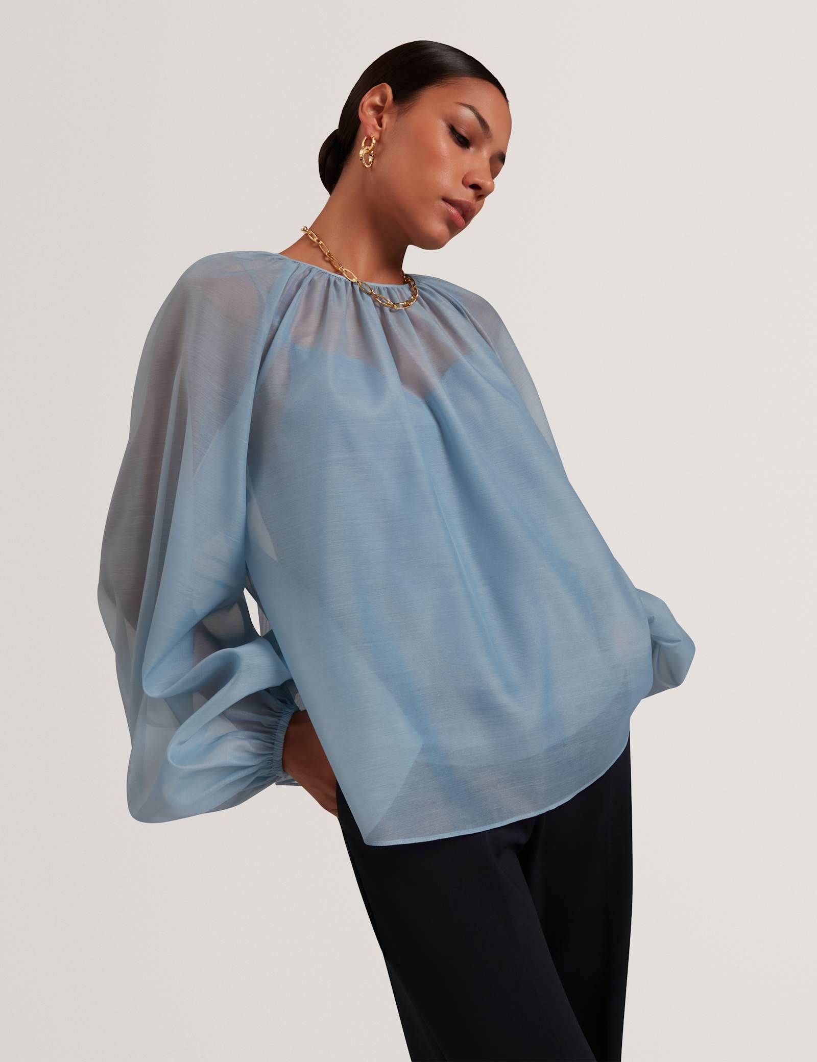 Organza Puff Sleeve Blouse - image 5