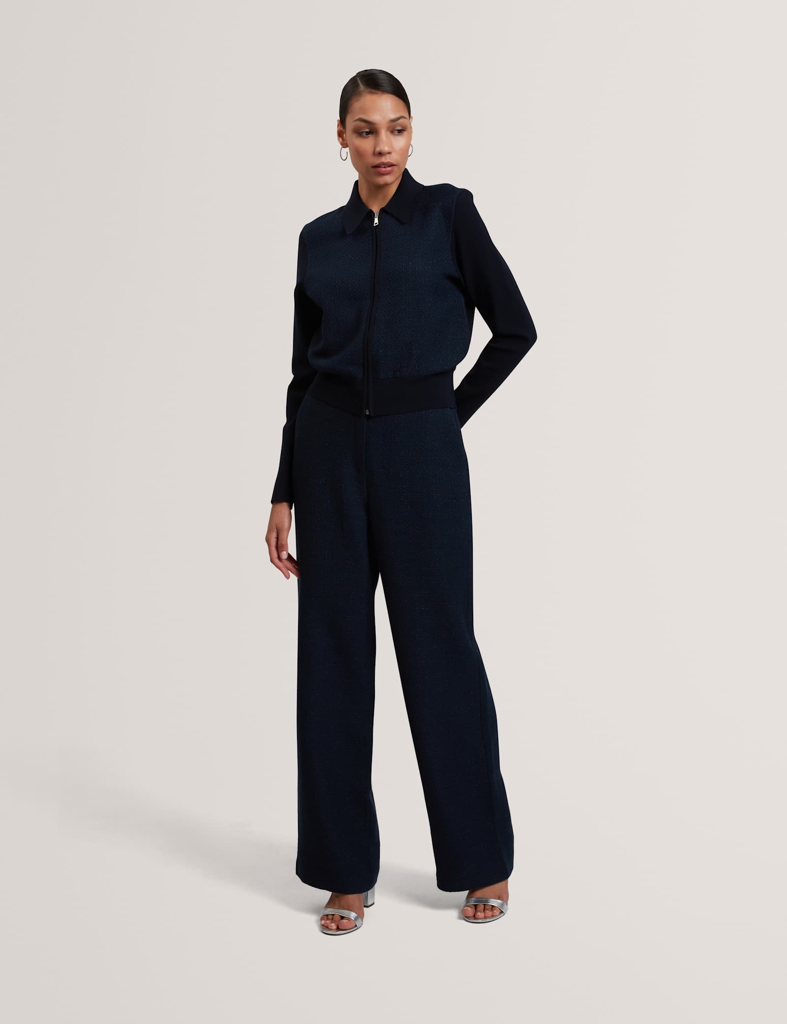 Boucle Tailored Straight Leg Trousers - image 2