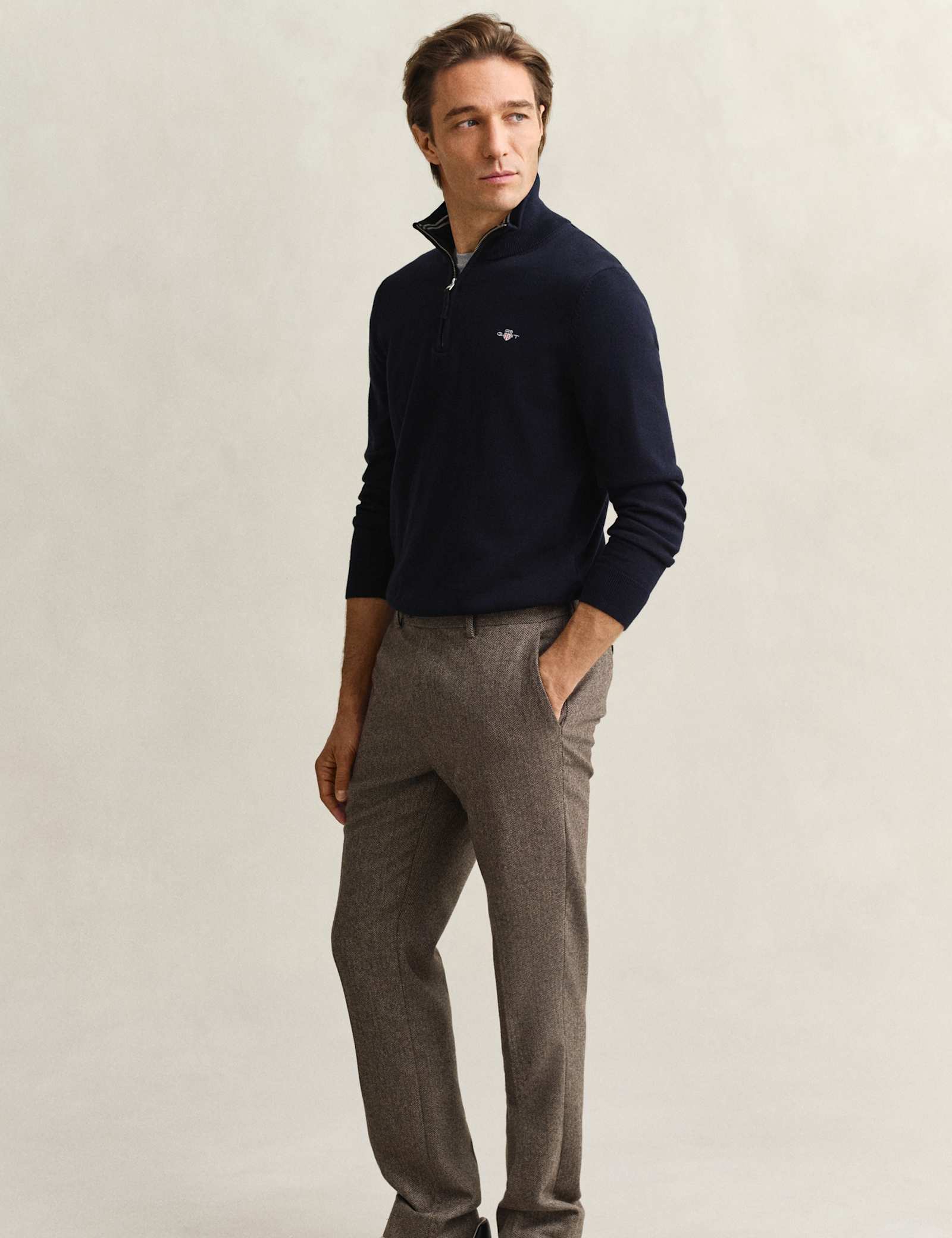 Pure Cotton Funnel Neck Half Zip Jumper - image 3