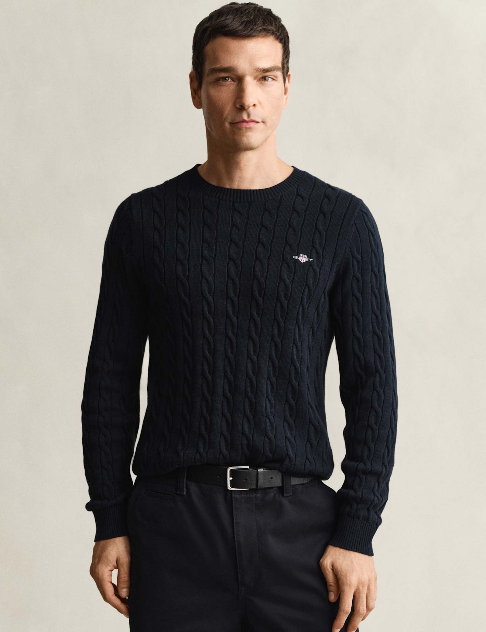 Pure Cotton Cable Crew Neck Jumper - image 1