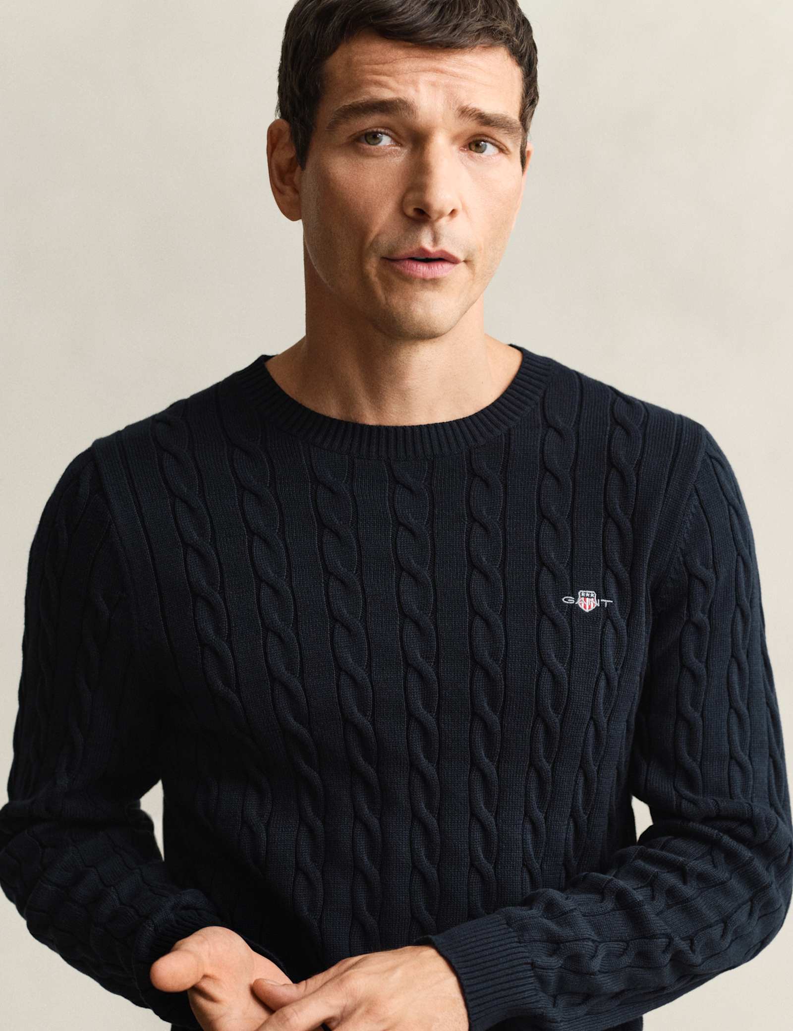 Pure Cotton Cable Crew Neck Jumper - image 5