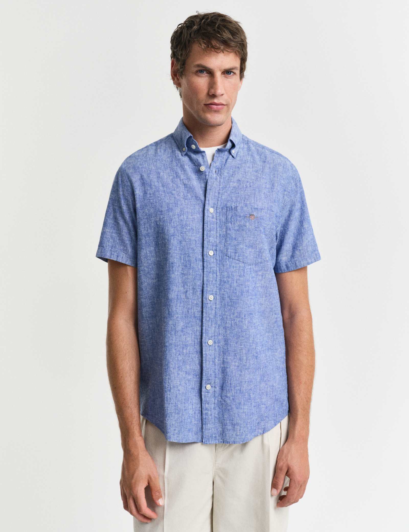 Regular Fit Linen Rich Short Sleeve Shirt - image 2