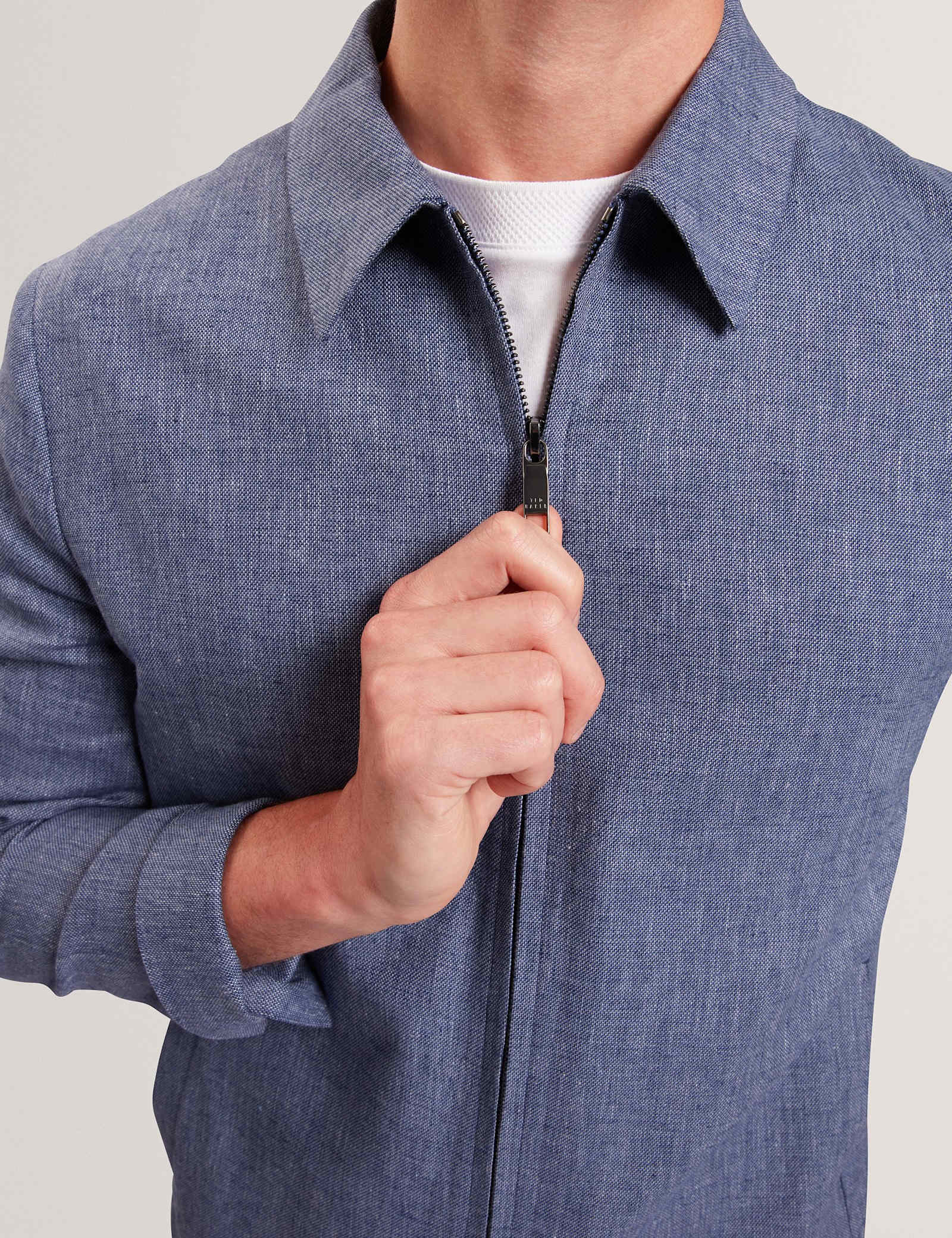 Linen Rich Collared Harrington Jacket - image 5