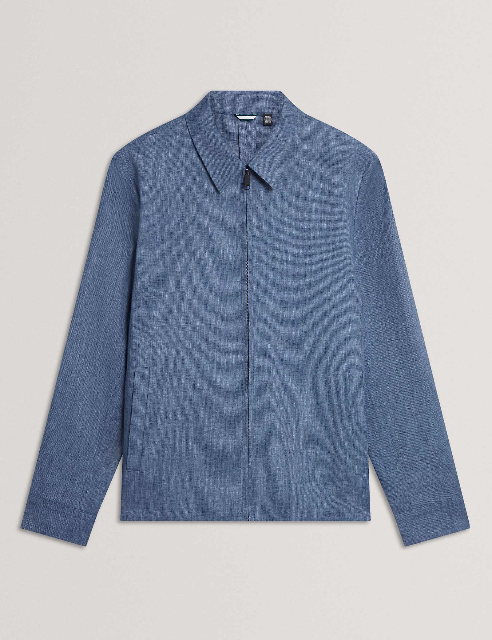 Linen Rich Collared Harrington Jacket - image 1