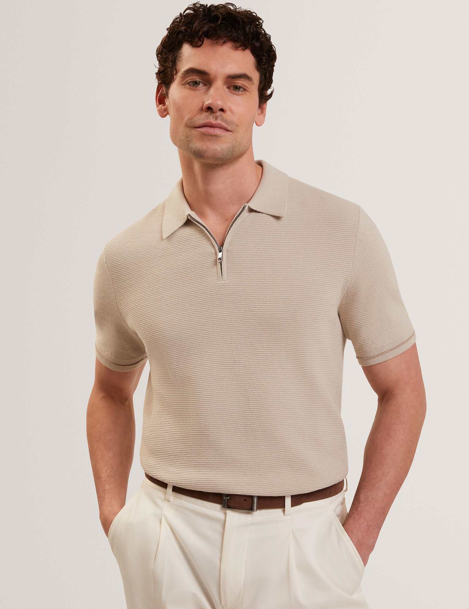 Pure Cotton Half Zip Deckers Polo Shirt - image 2