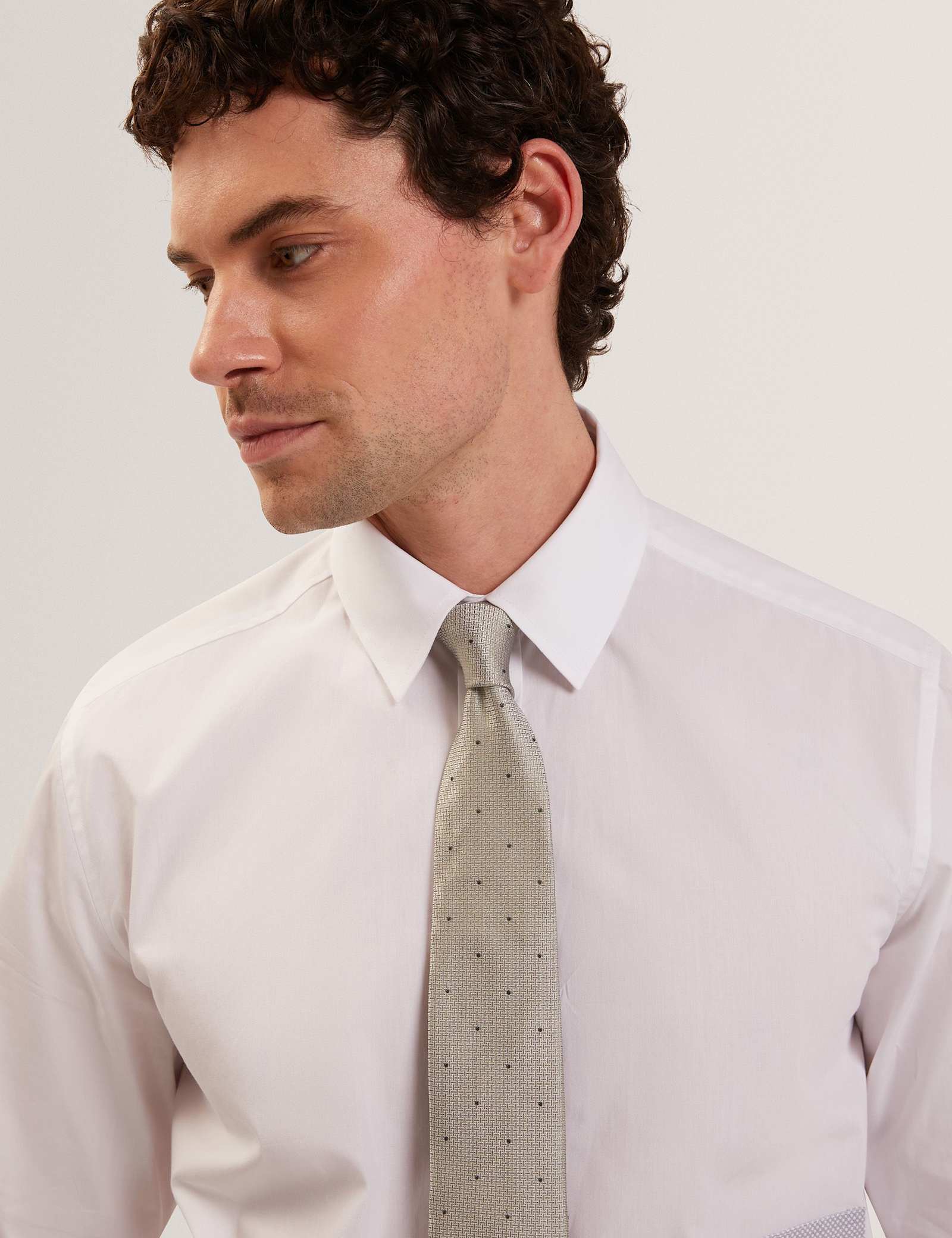 Woven Spot Pure Silk Tie - image 2