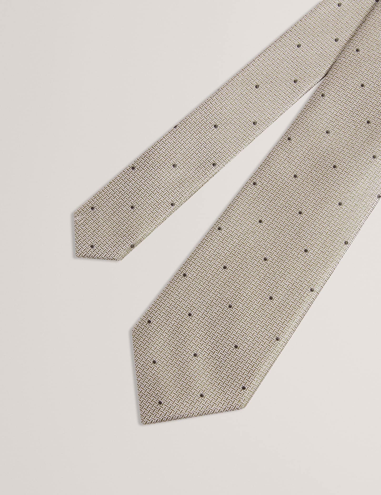 Woven Spot Pure Silk Tie - image 3