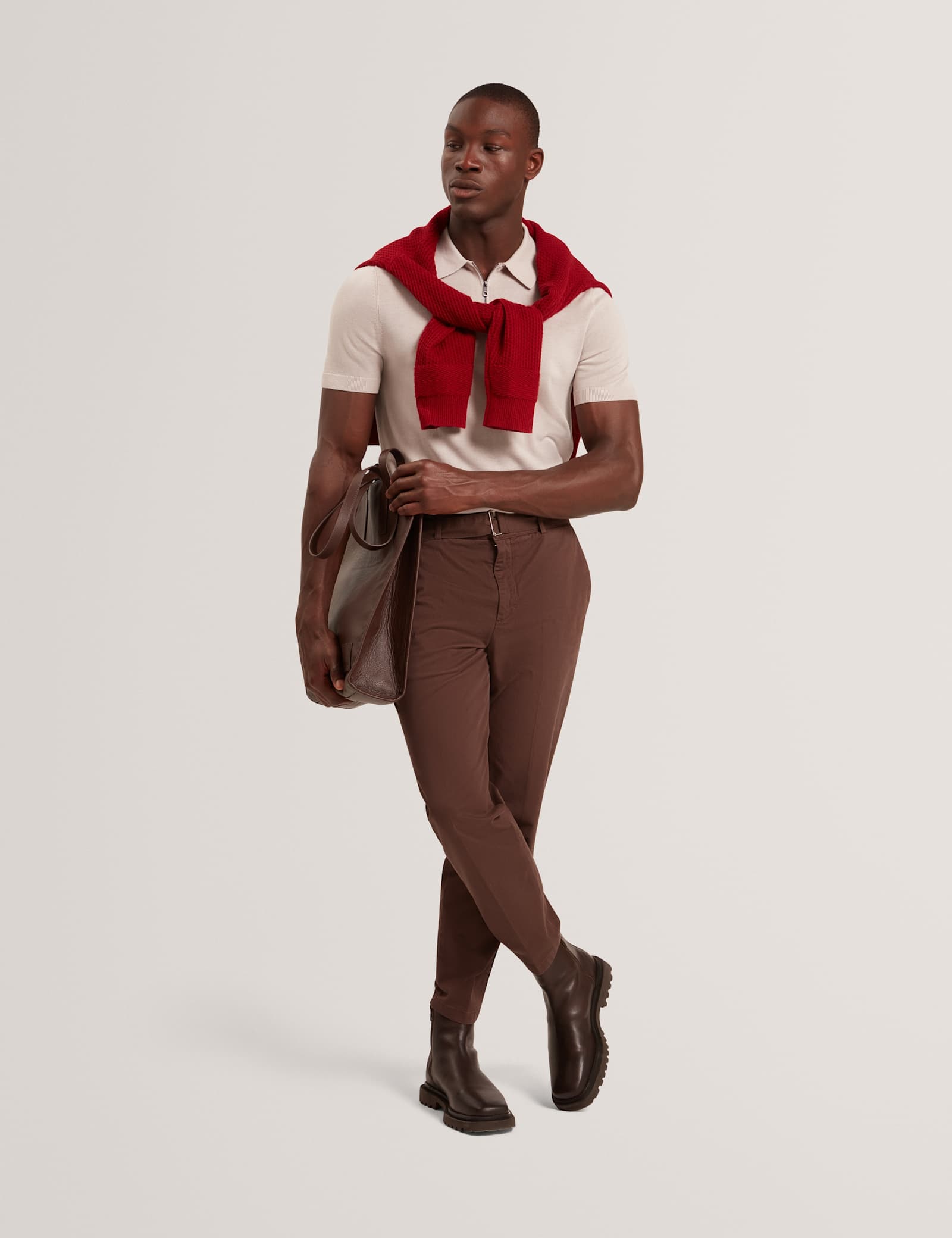 Lyocell Rich Half Zip Knitted Polo Shirt - image 3