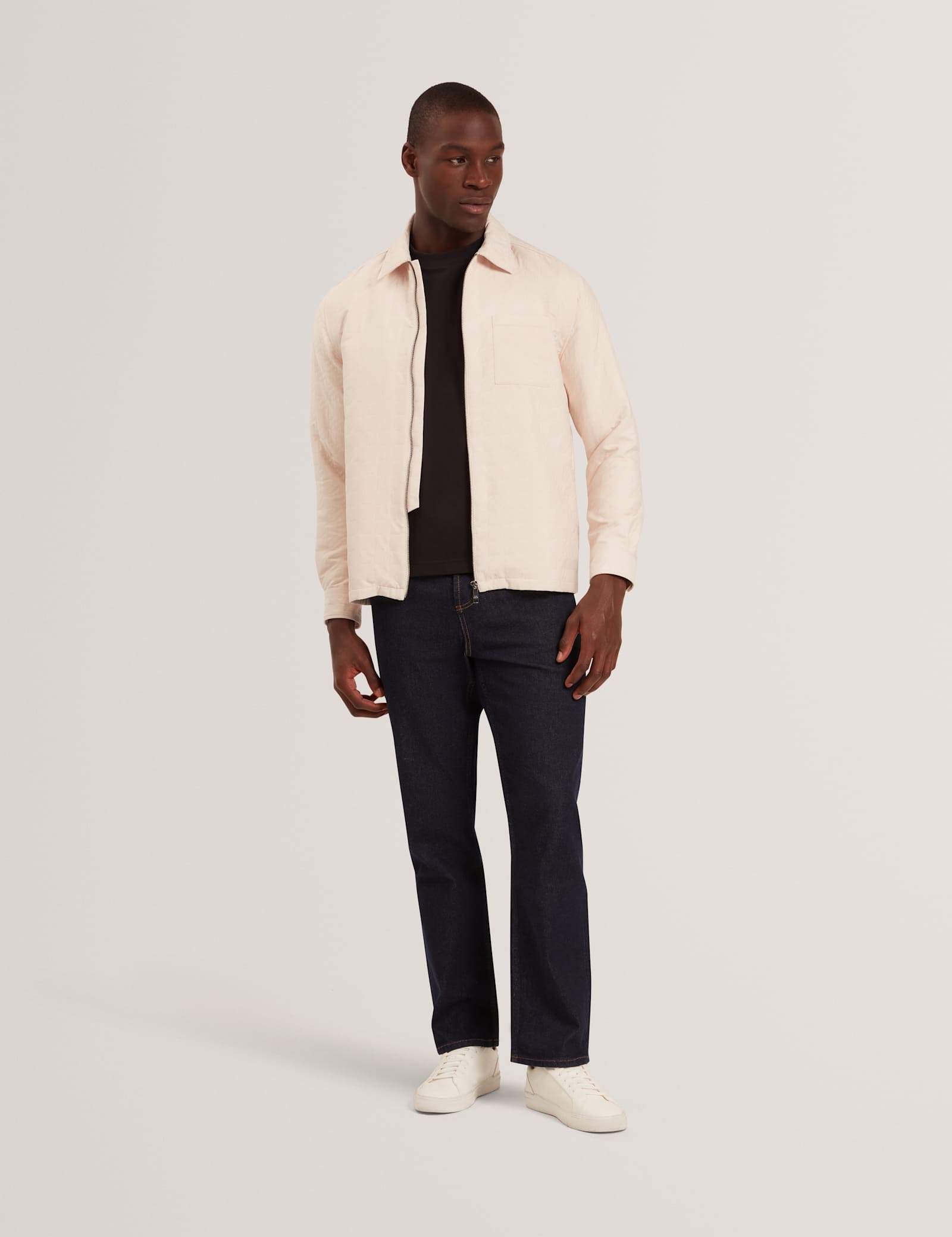 Regular Fit Jacquard Zip Up Overshirt - image 2