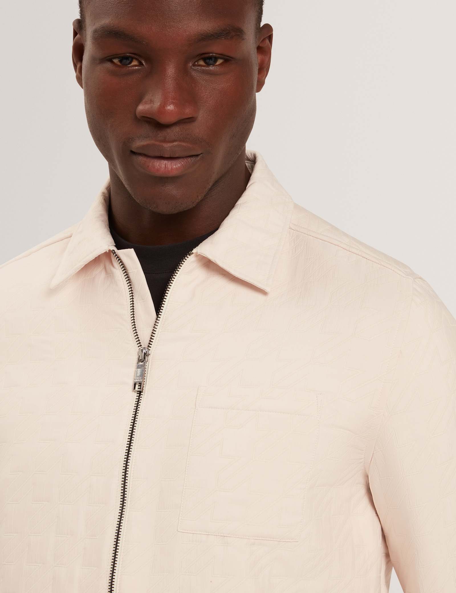 Regular Fit Jacquard Zip Up Overshirt - image 3