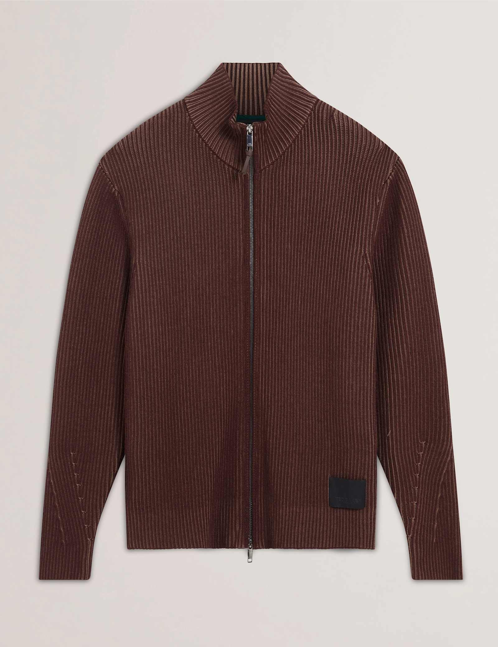 Textured Funnel Neck Knitted Jacket - image 1
