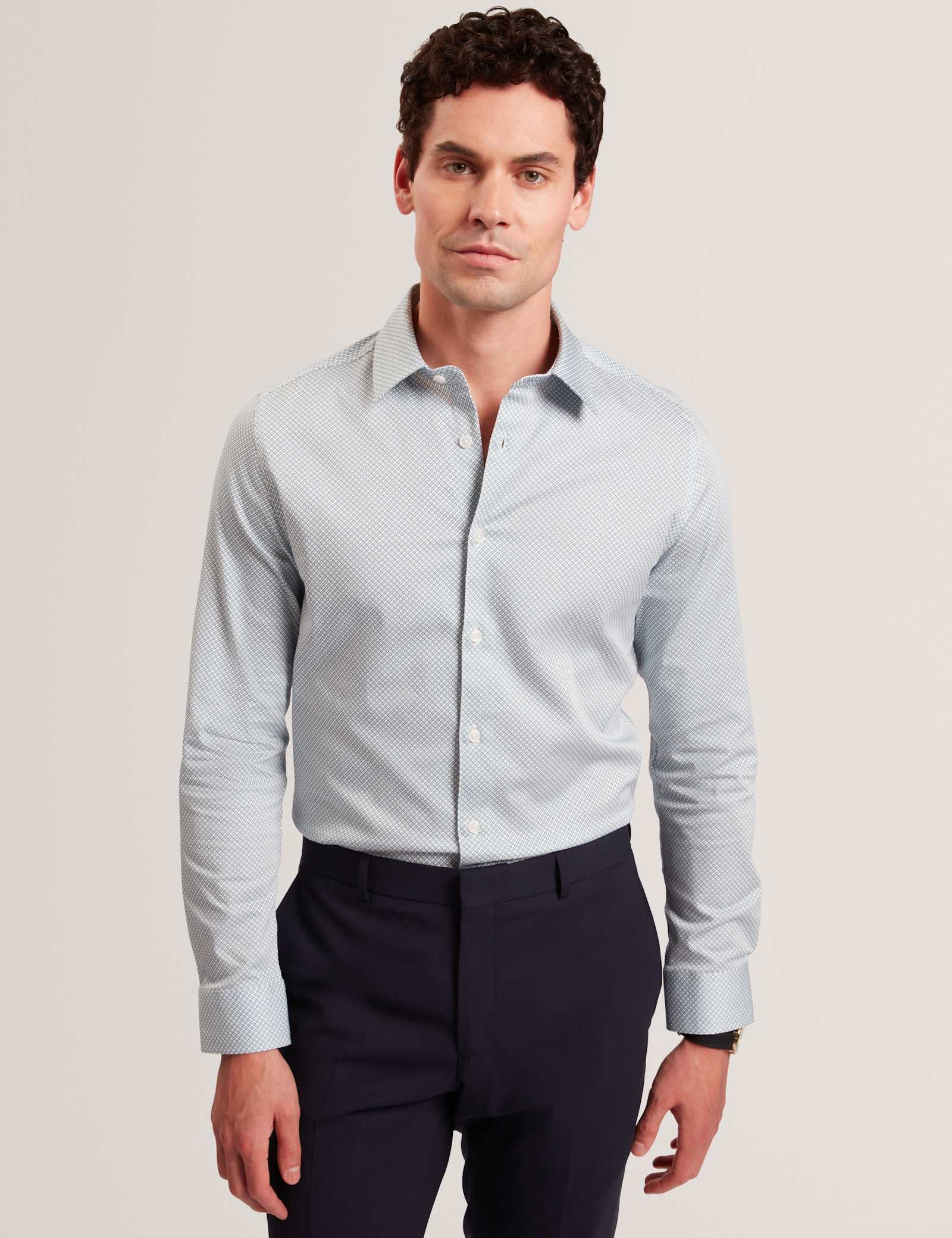 Regular Fit Cotton Rich Geometric Luxury Shirt - image 2