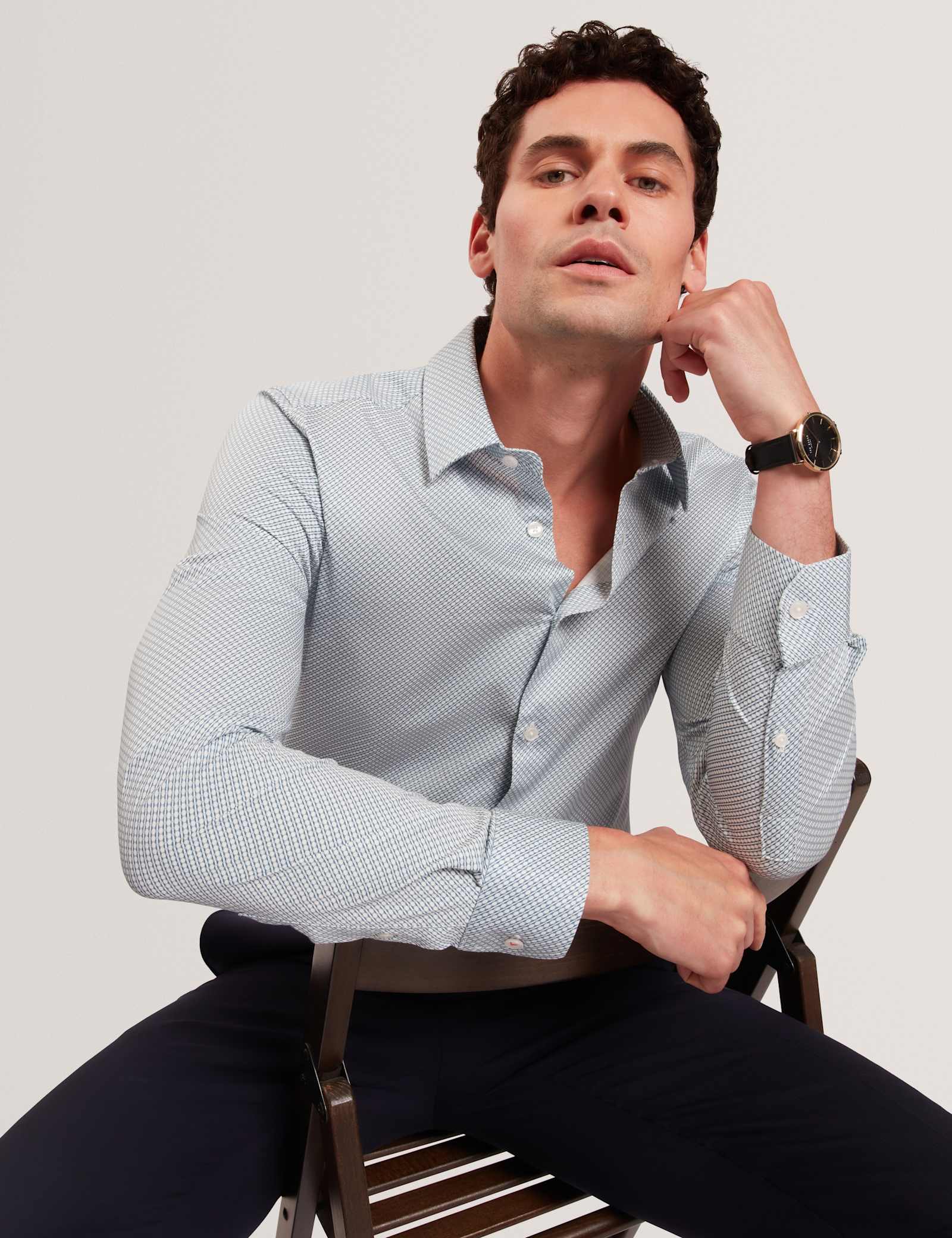 Regular Fit Cotton Rich Geometric Luxury Shirt - image 3