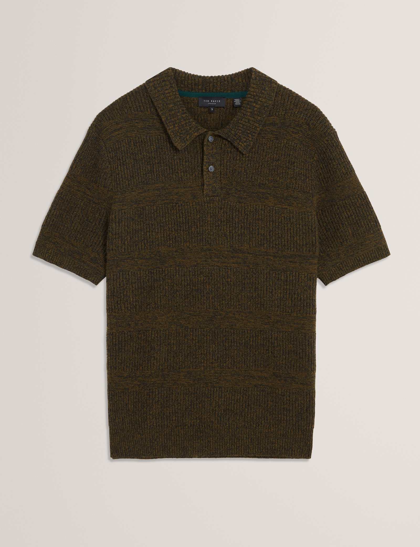 Wool Rich Textured Knitted Polo Shirt - image 1