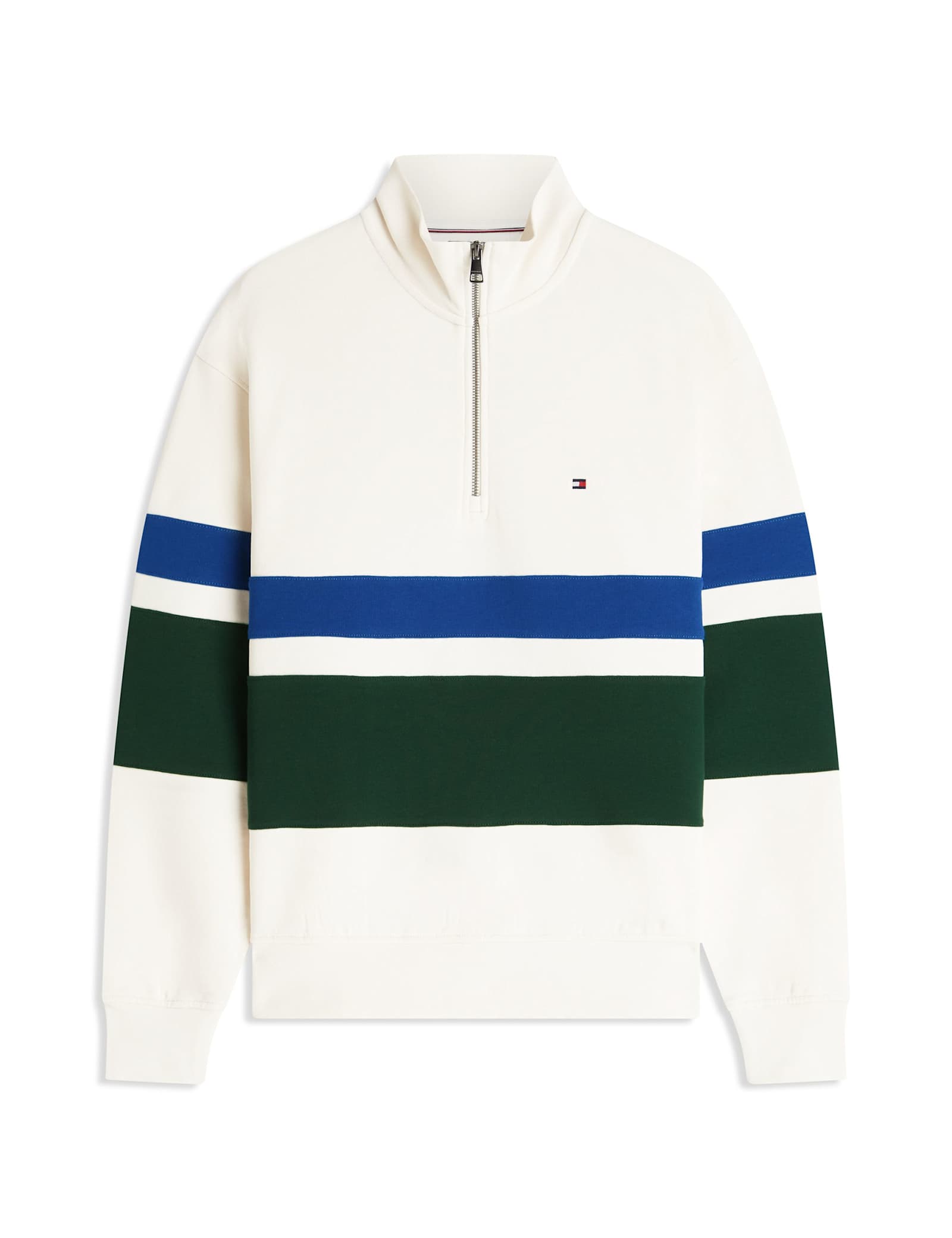 Pure Cotton Stripe Half Zip Sweatshirt - image 1