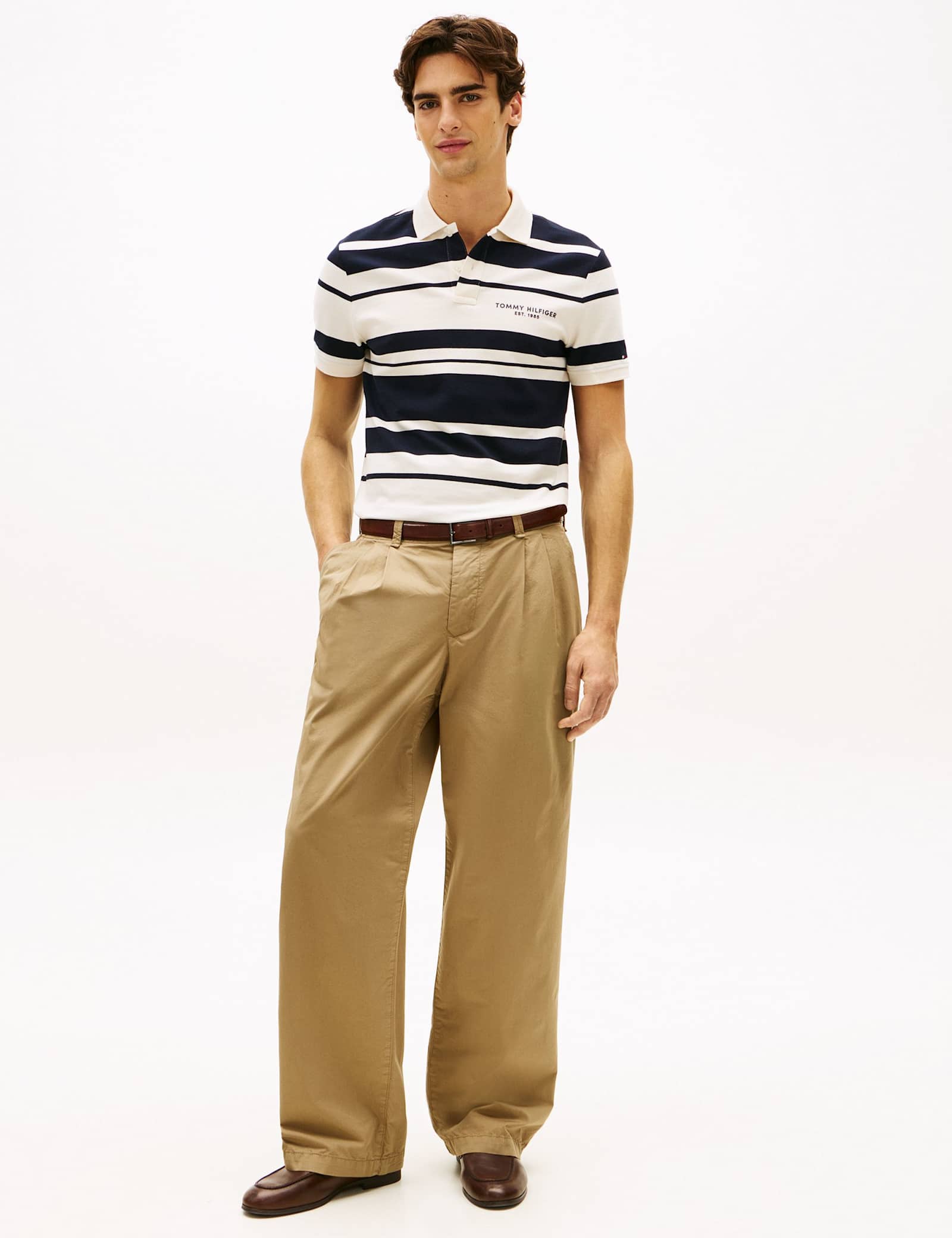Cotton Rich Pique Striped Polo Shirt - image 5