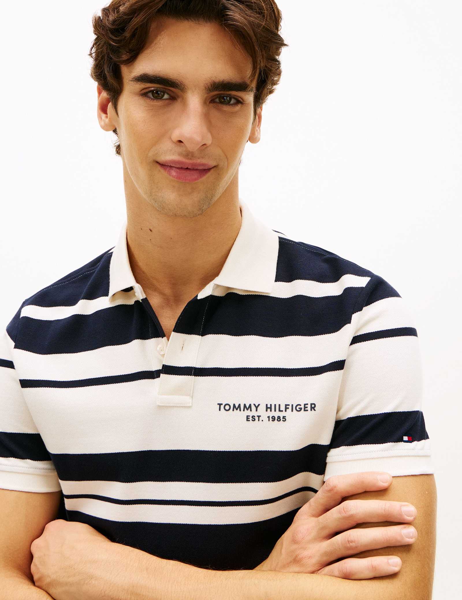 Cotton Rich Pique Striped Polo Shirt - image 4