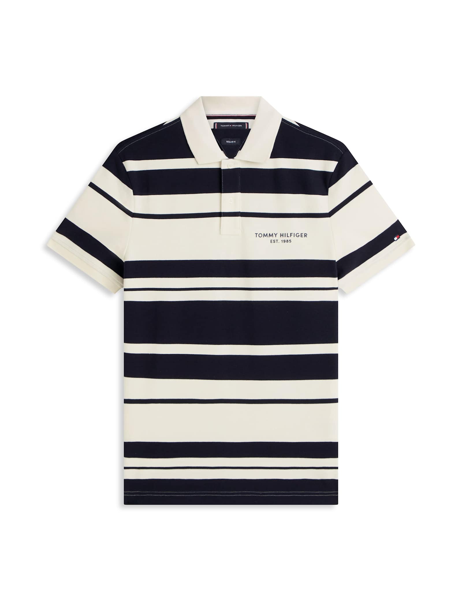 Cotton Rich Pique Striped Polo Shirt - image 1