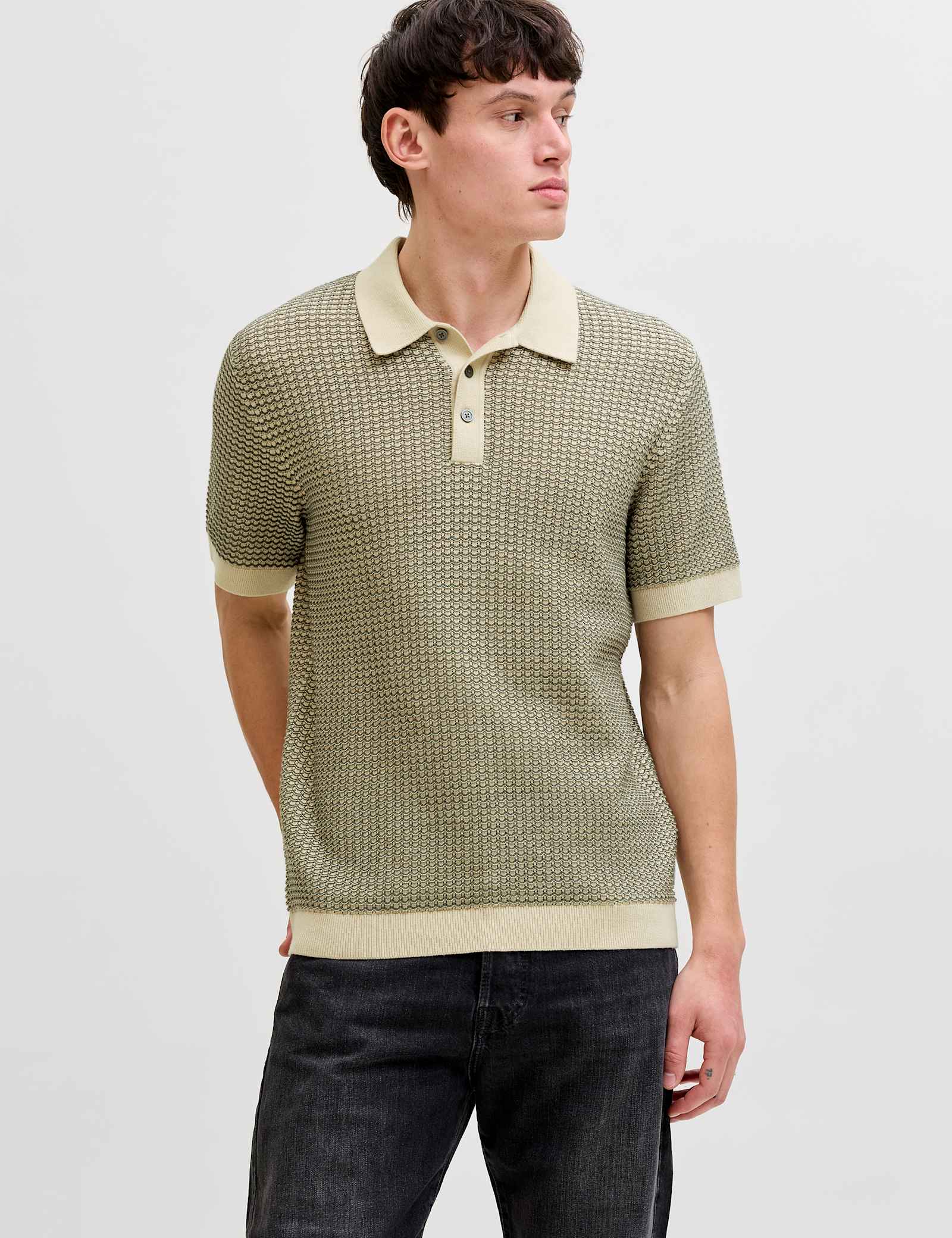 Pure Cotton Textured Knitted Polo Shirt - image 2