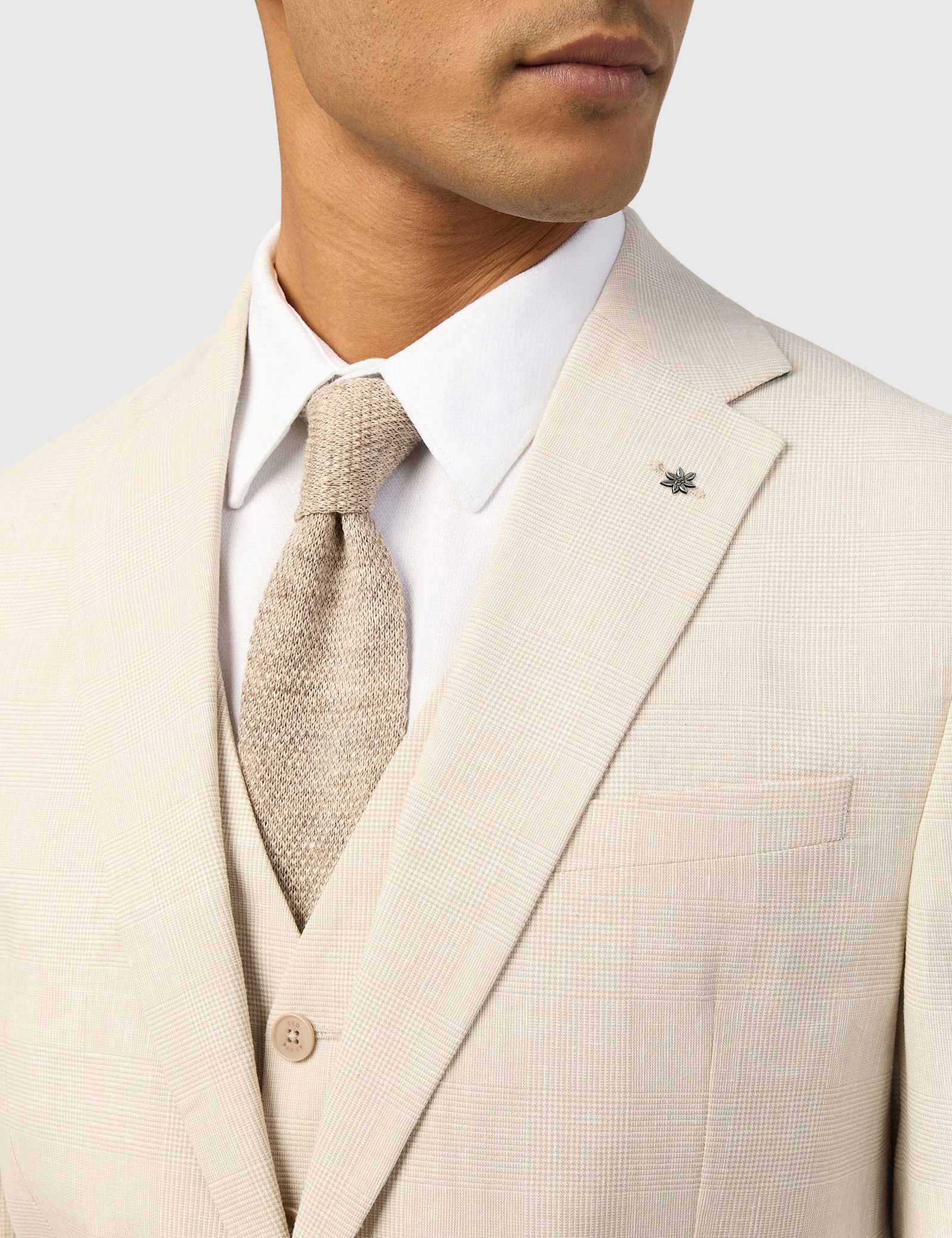 Slim Fit Linen Blend Check Suit Jacket - image 2