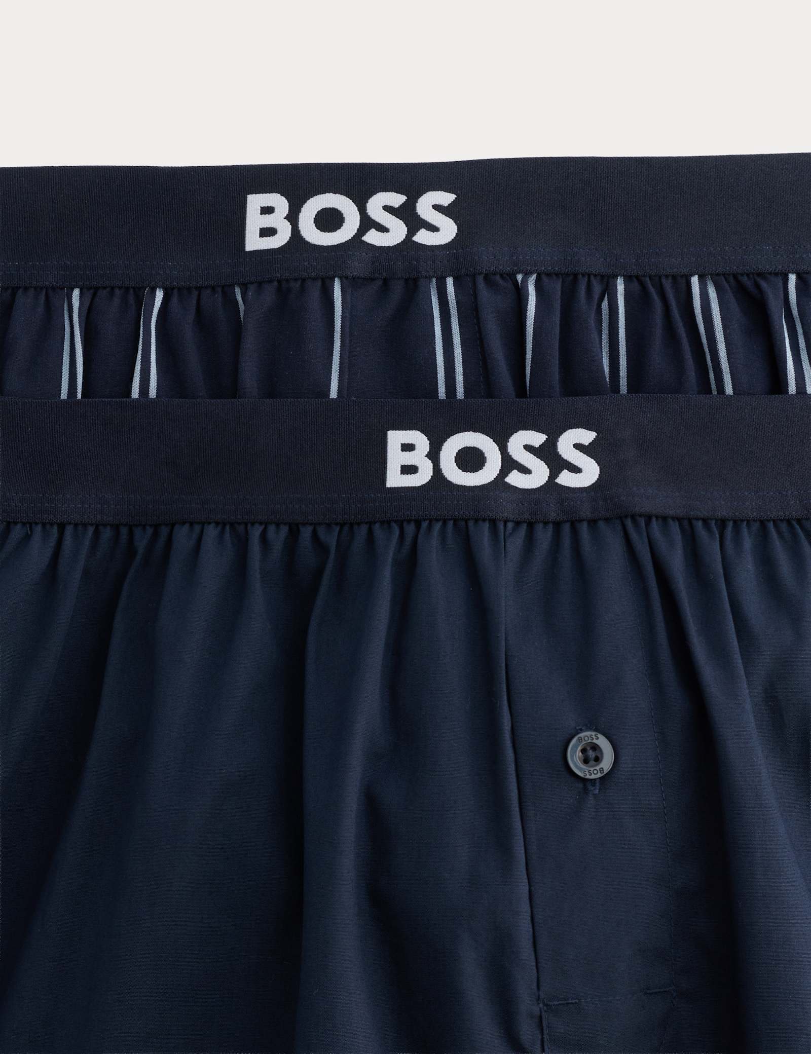 2 Pack Pure Cotton Striped & Plain Boxers - image 2