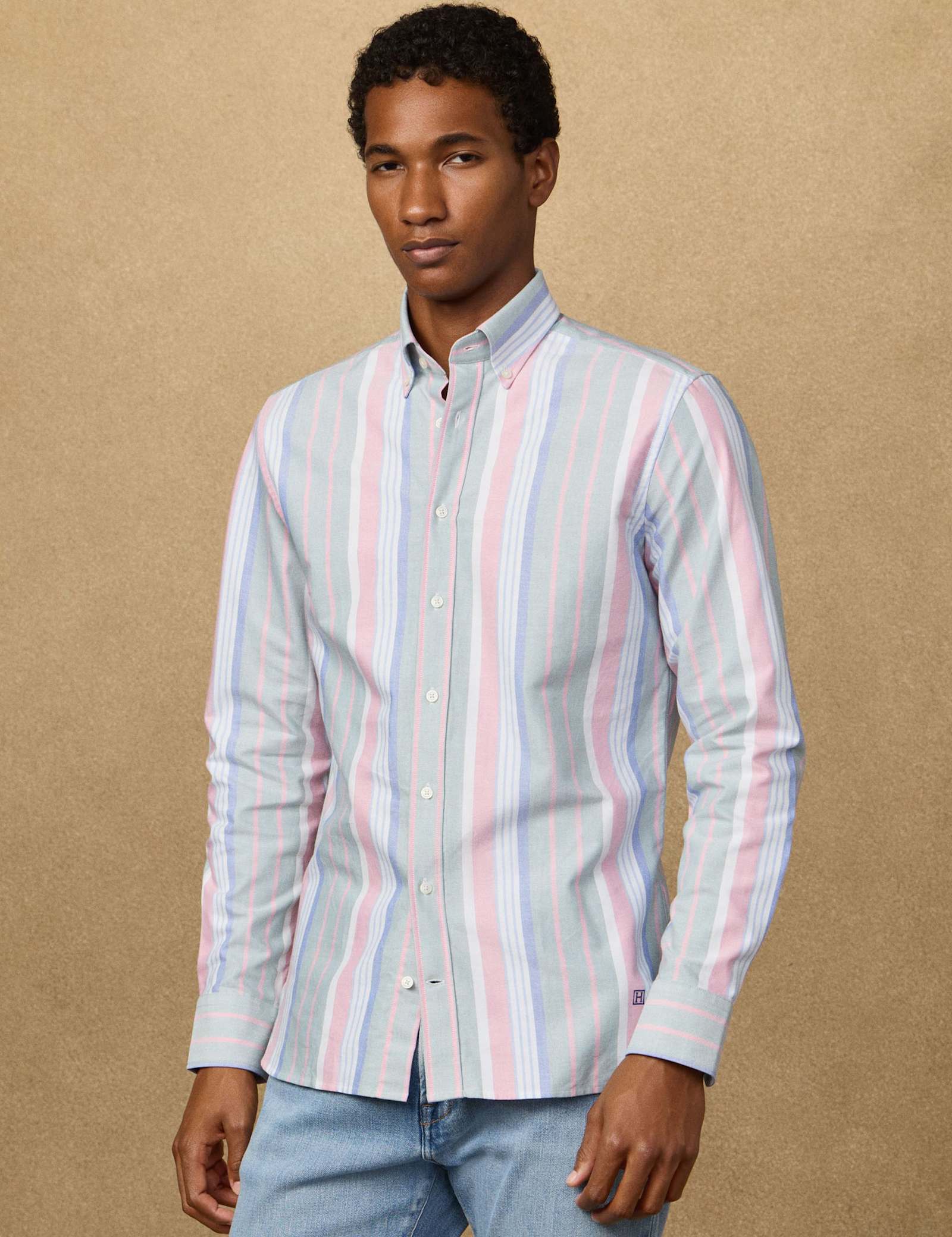 Slim Fit Pure Cotton Striped Oxford Shirt - image 5